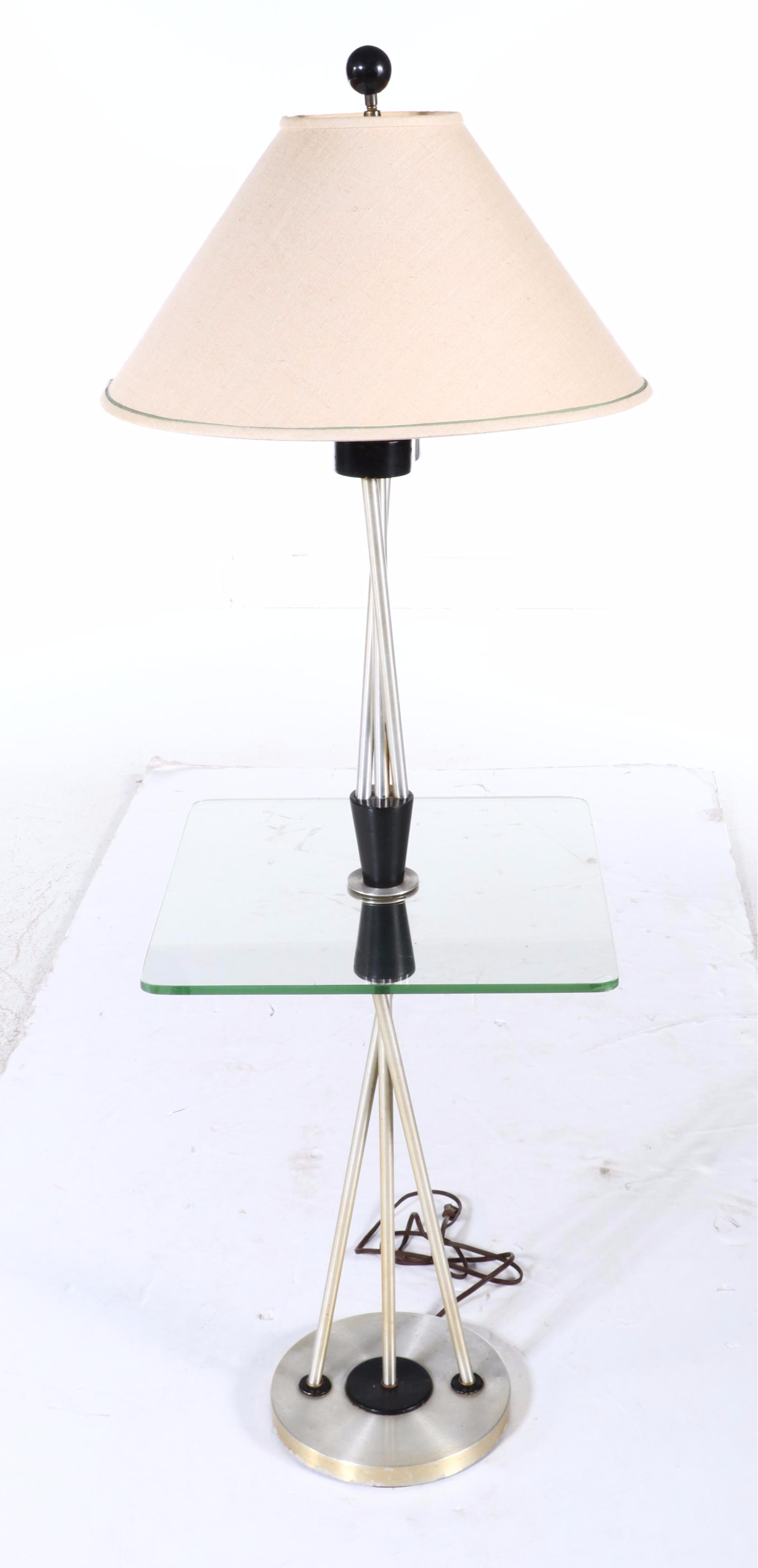 Mid Century Modern Side Table Floor Lamp, Manner of Gerald Thurston