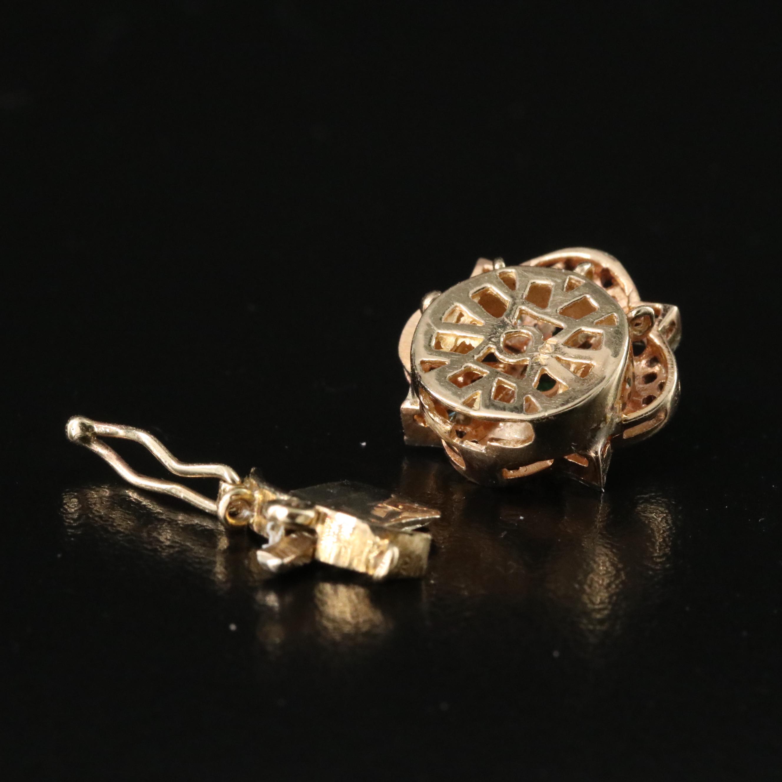 14K Emerald and Diamond Double Strand Clasp