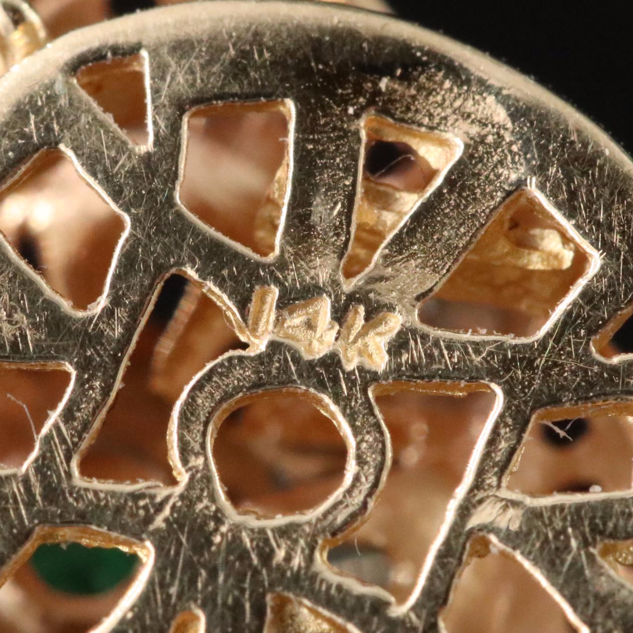 14K Emerald and Diamond Double Strand Clasp