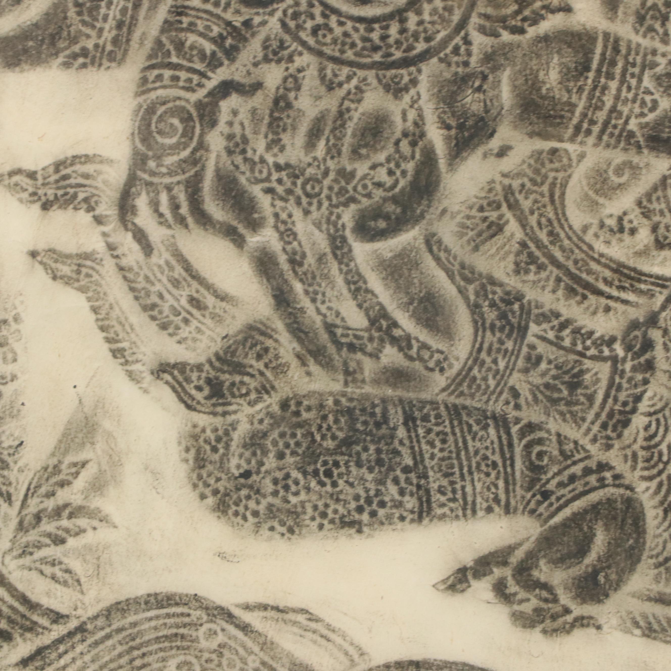 Thai Rubbing from the West Wall of the Temple of Wat Po, Bangkok