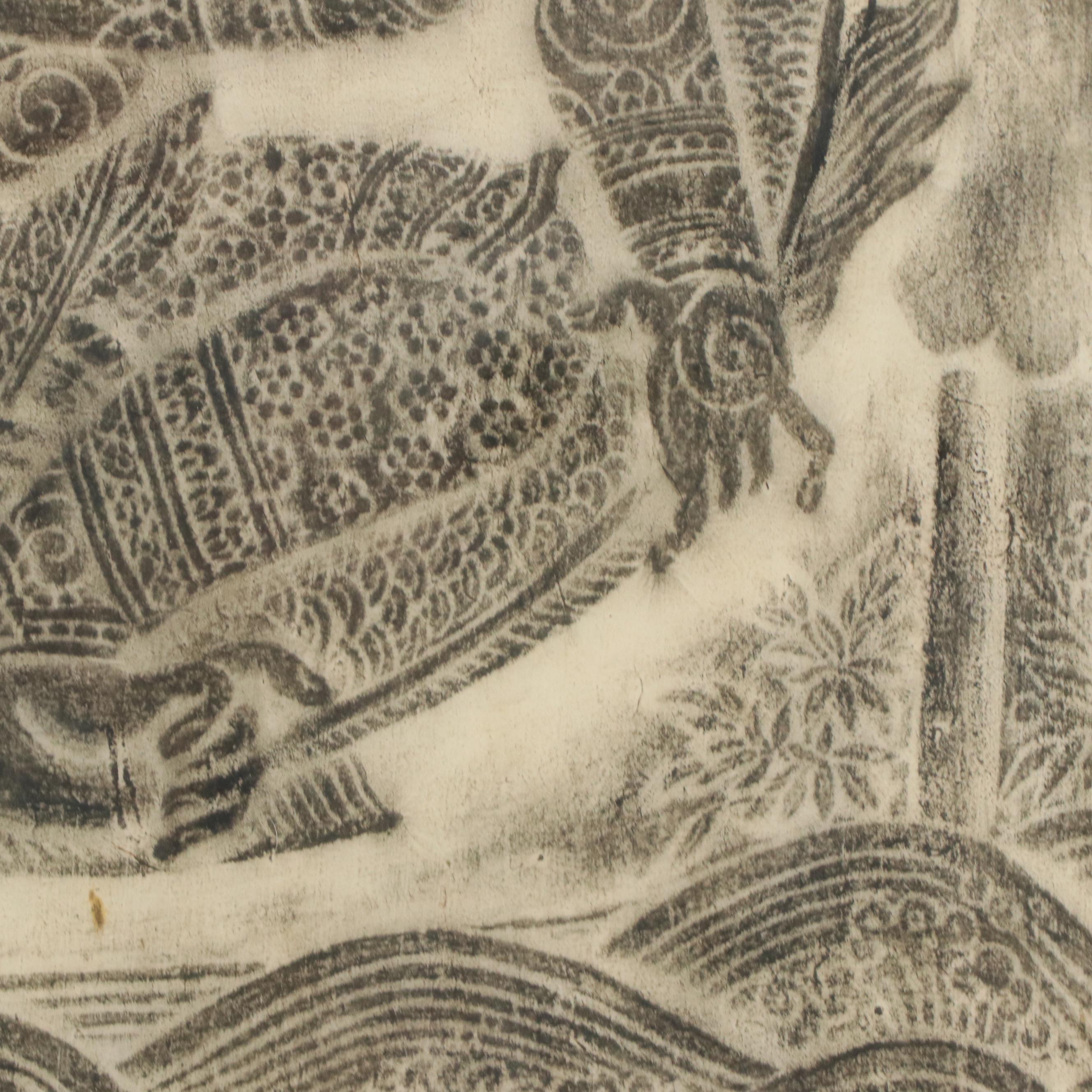 Thai Rubbing from the West Wall of the Temple of Wat Po, Bangkok