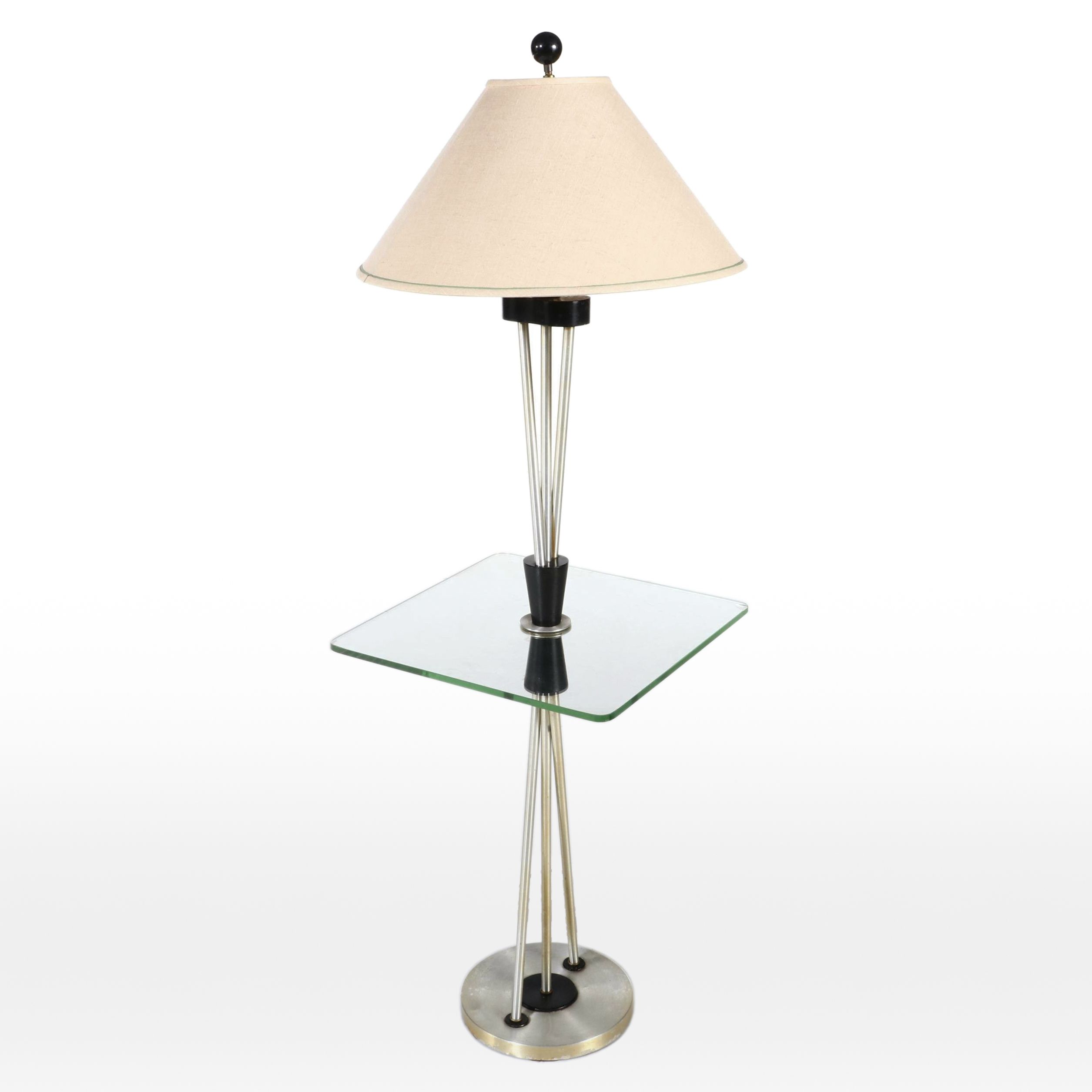 Mid Century Modern Side Table Floor Lamp, Manner of Gerald Thurston