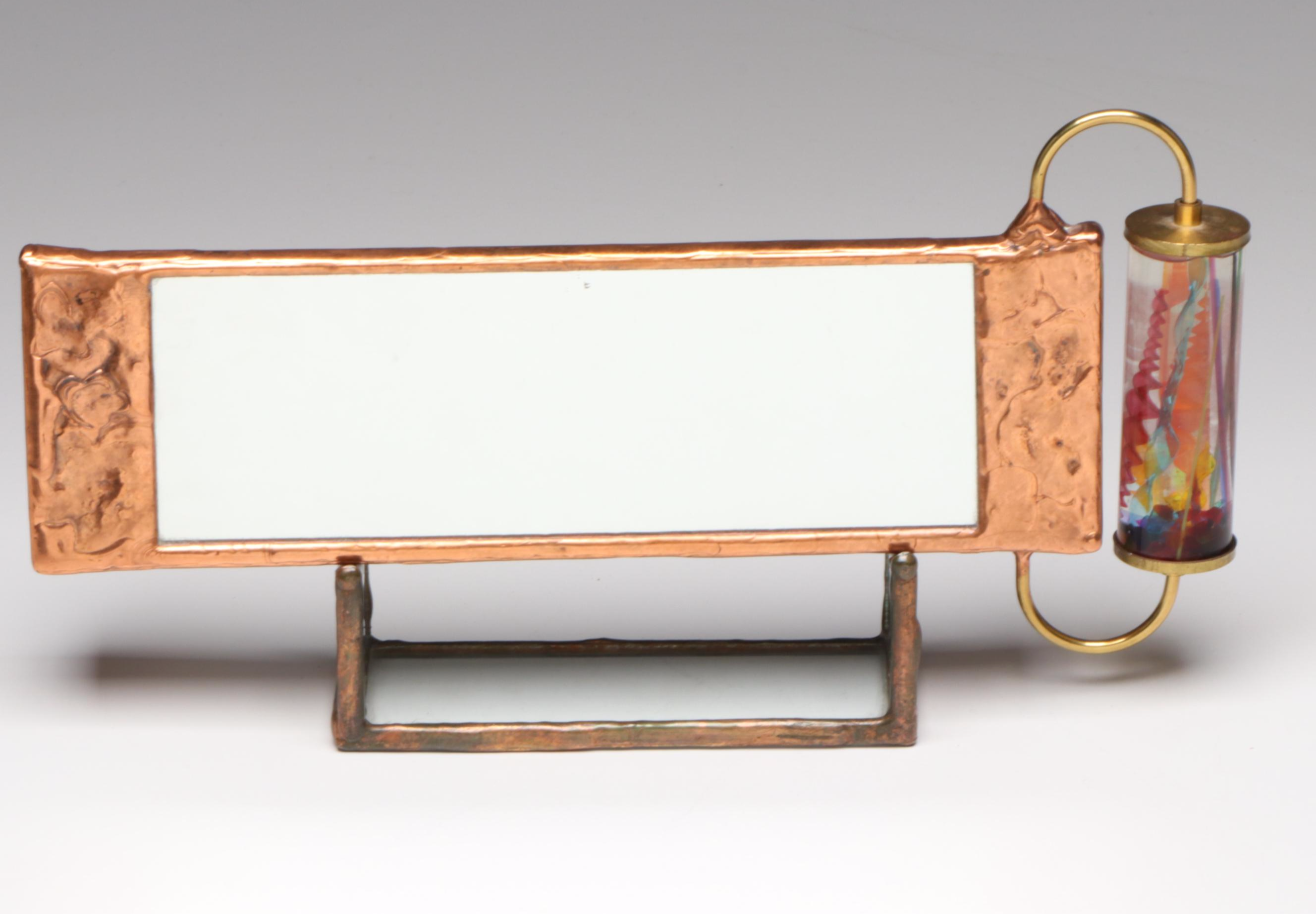 Artisan Made Copper and Stained Glass Kaleidoscope on Stand