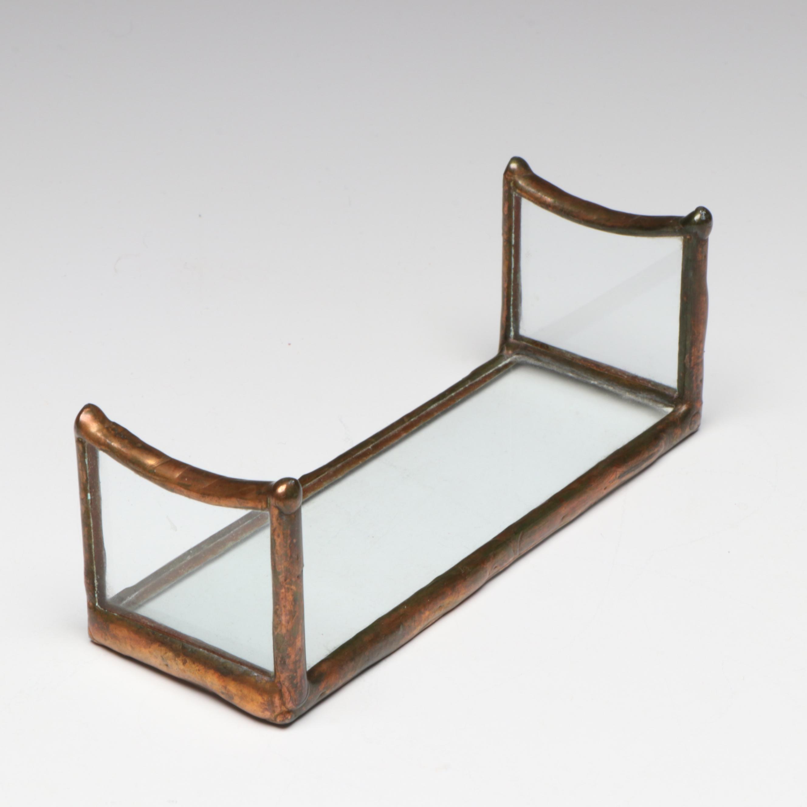 Artisan Made Copper and Stained Glass Kaleidoscope on Stand