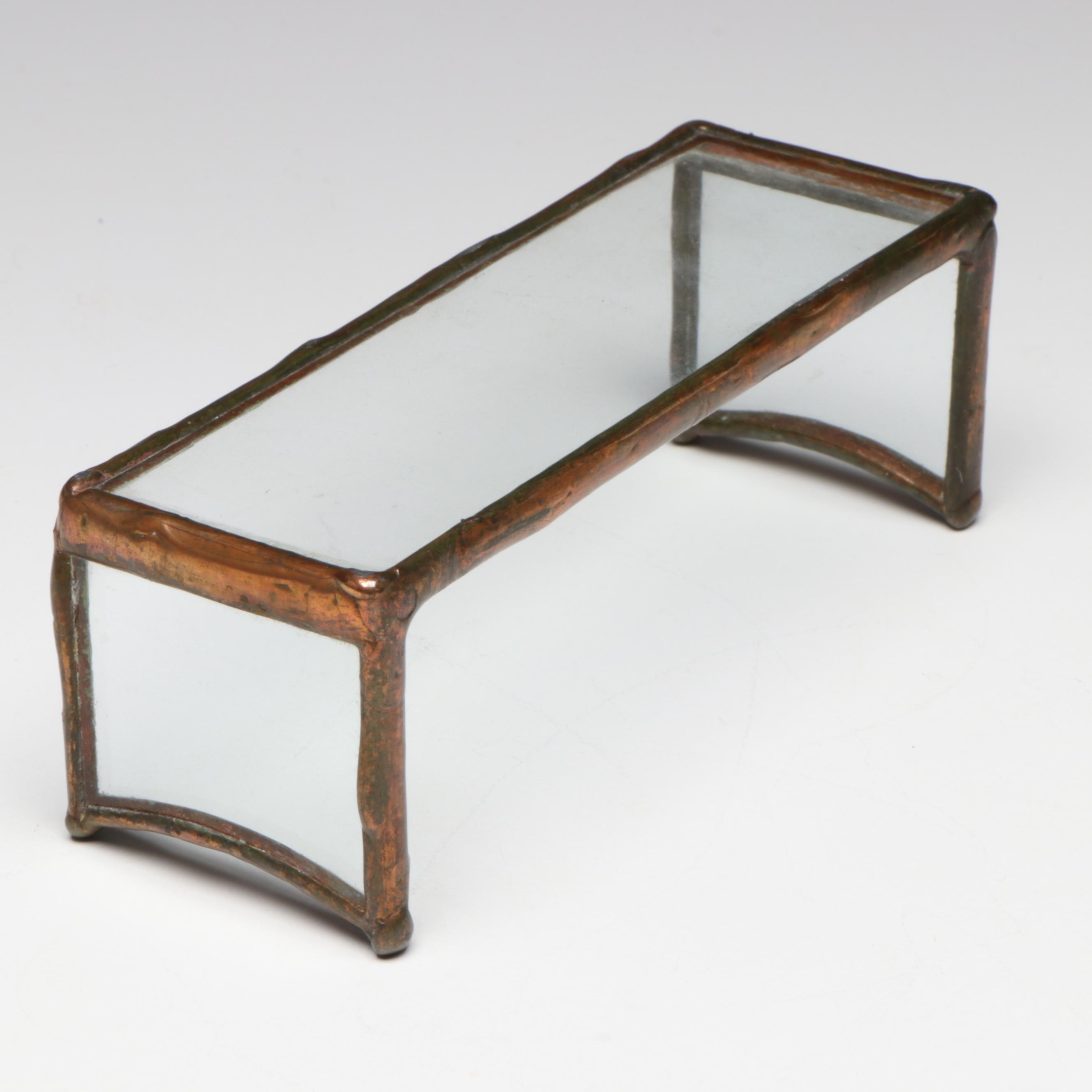 Artisan Made Copper and Stained Glass Kaleidoscope on Stand