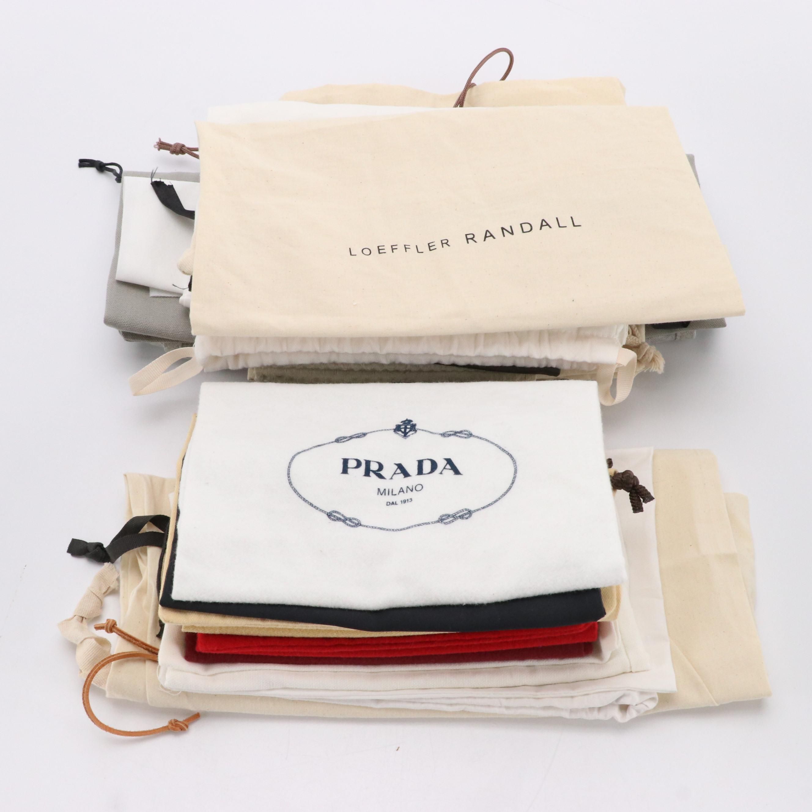 Designer Dust Bags Featuring Prada, Louis Vuitton, Céline, Valentino, and More