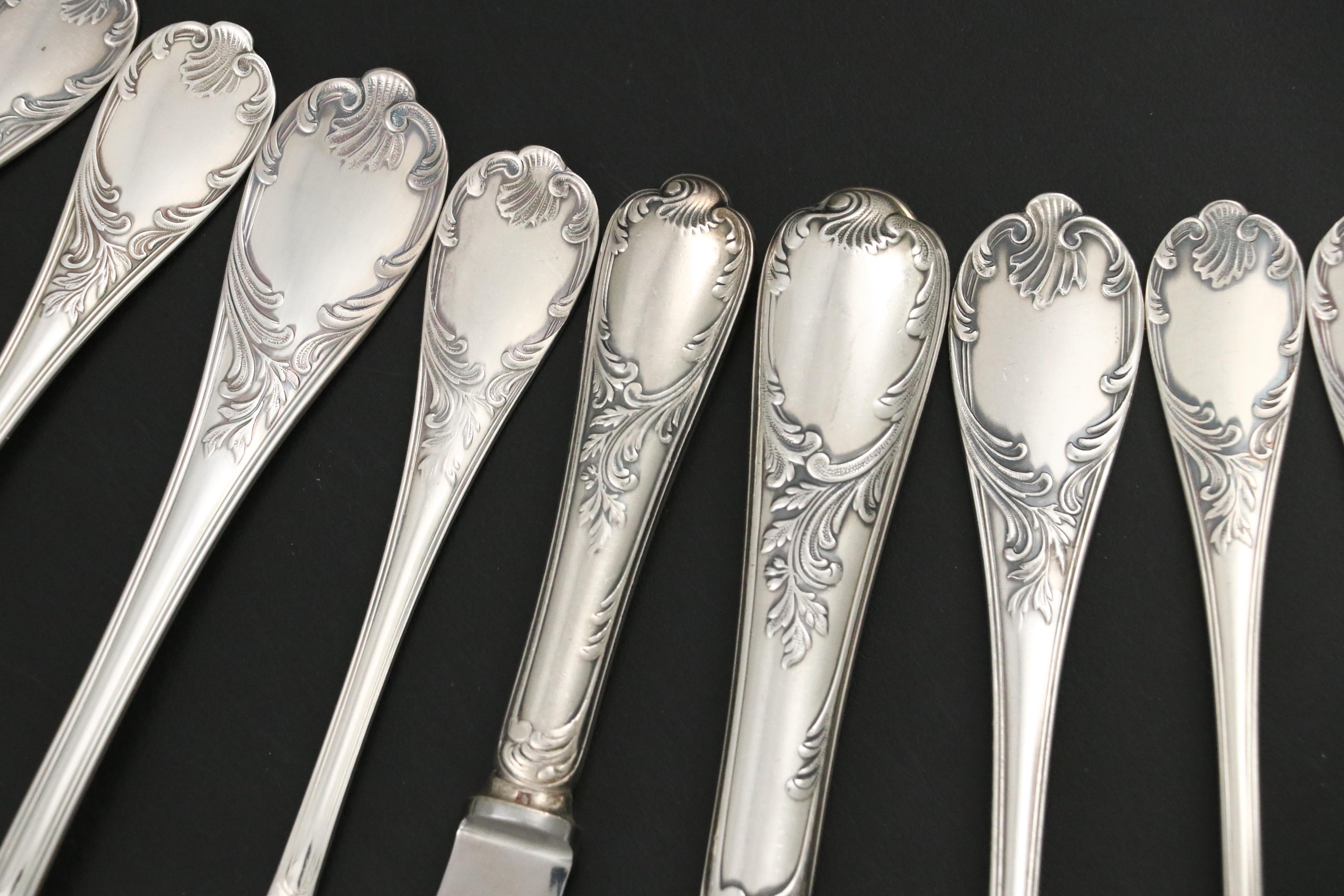 Christofle "Marly" and Other Silver Plate Flatware with Storage Chest