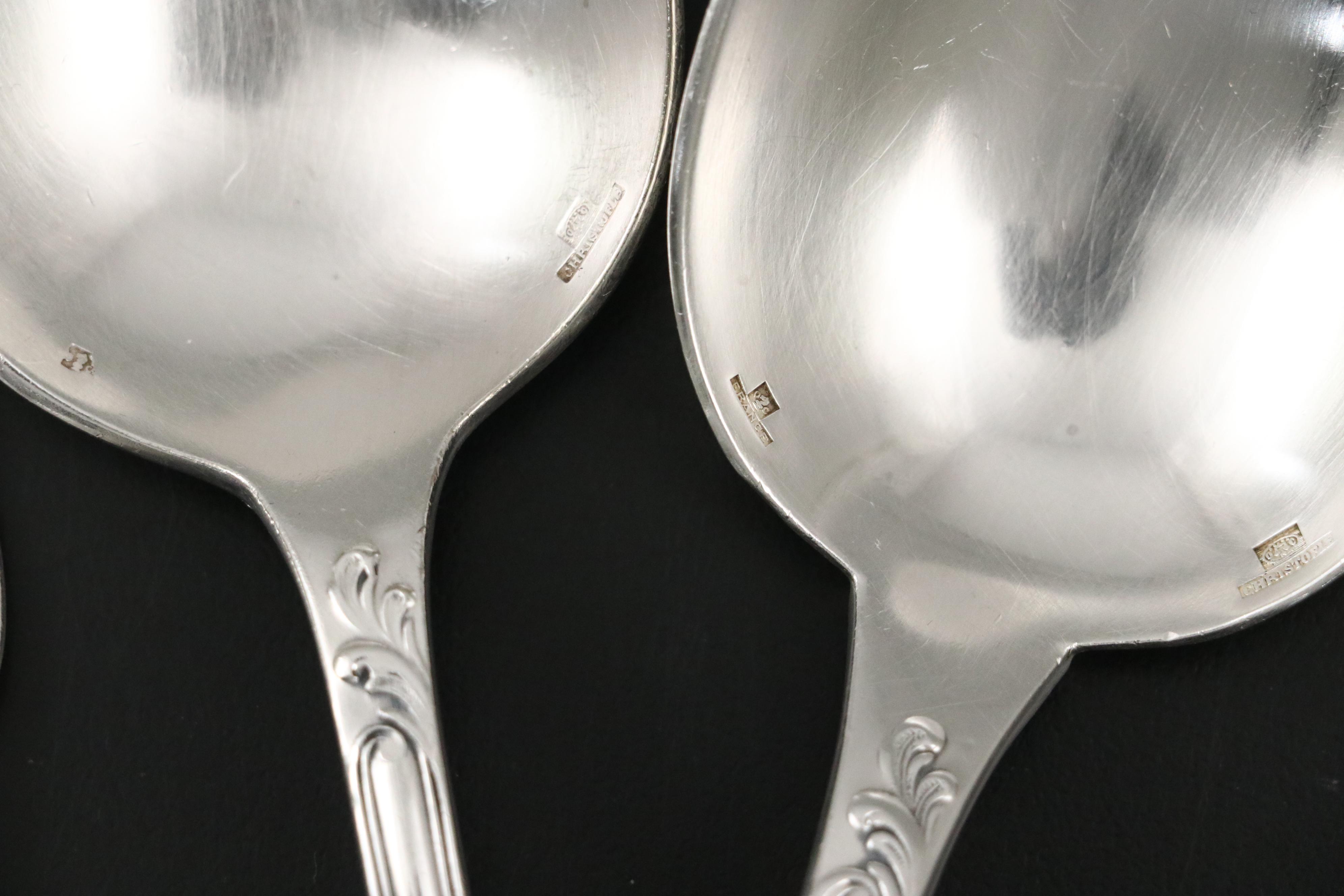 Christofle "Marly" and Other Silver Plate Flatware with Storage Chest