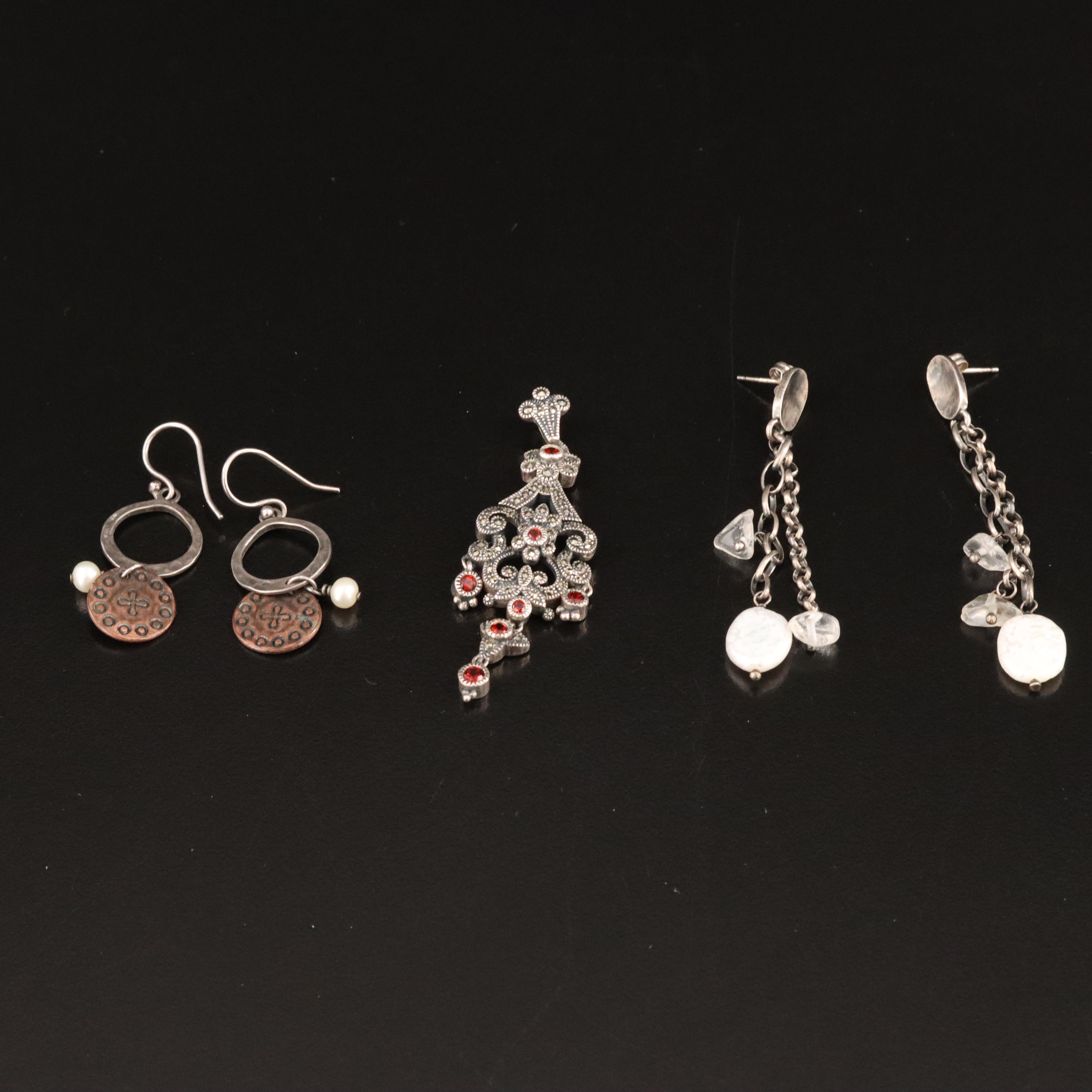 Silpada and Judith Jack Sterling Jewelry Including Garnet and Pearls