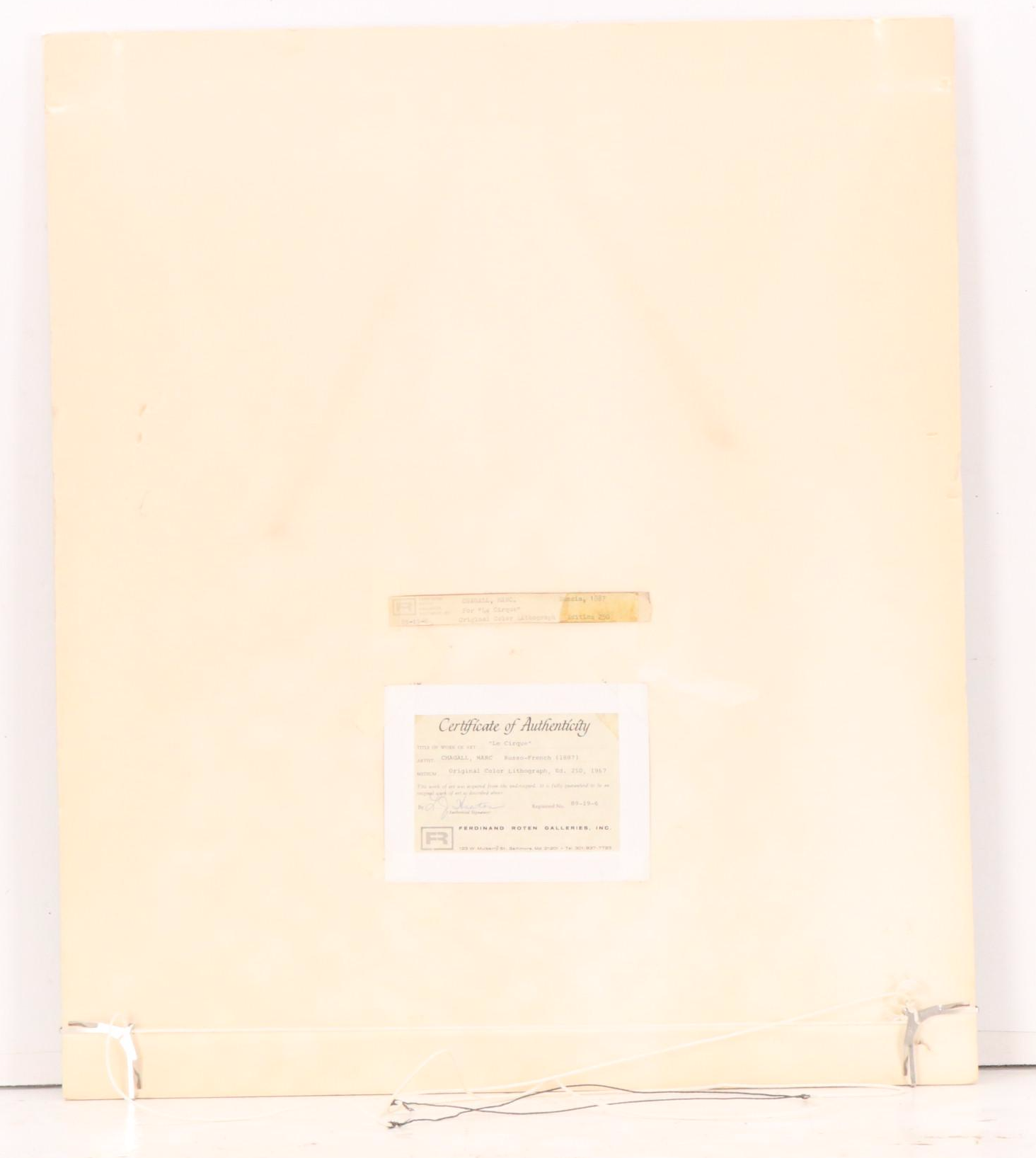 Marc Chagall Color Lithograph "Le Cirque," 1967