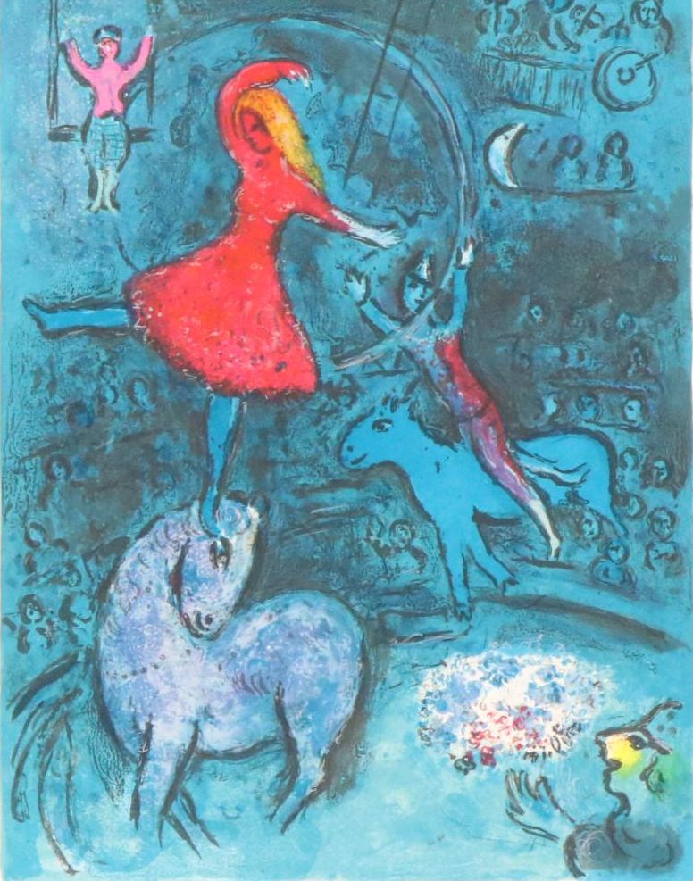 Marc Chagall Color Lithograph "Le Cirque," 1967