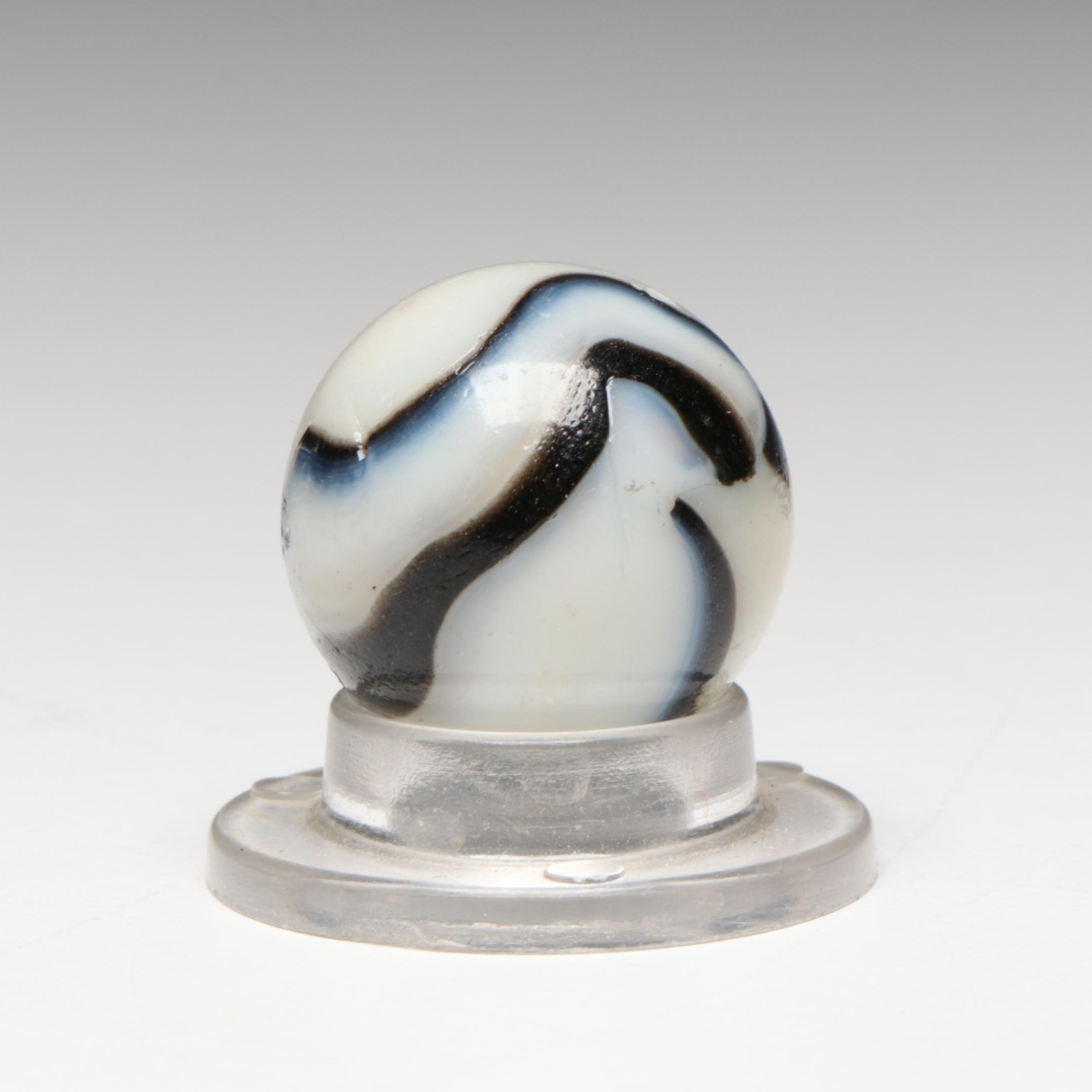Peltier Black and White Zebra Glass Marble