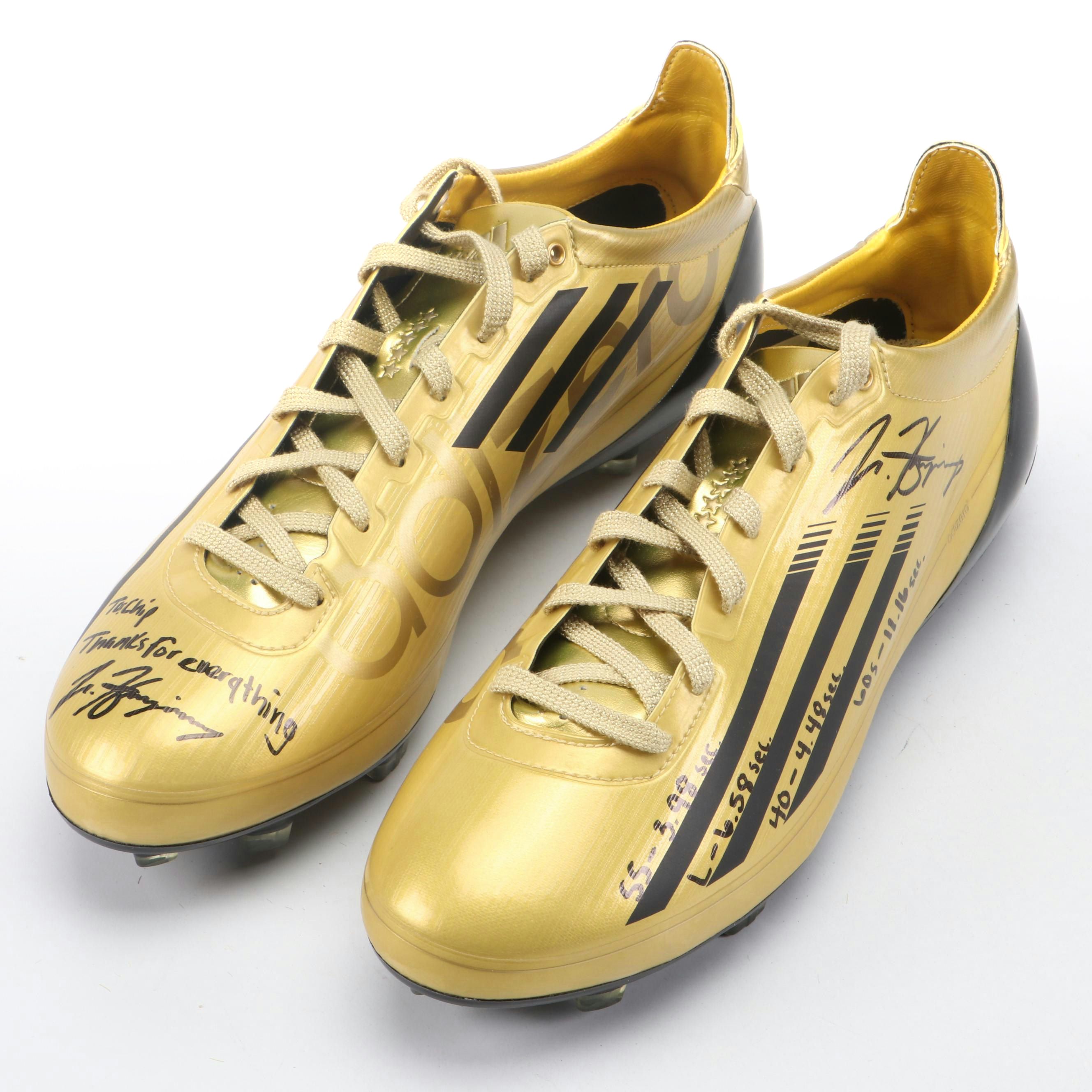 Junior Hemingway Signed Player Issued Combine Adidas Football Cleats