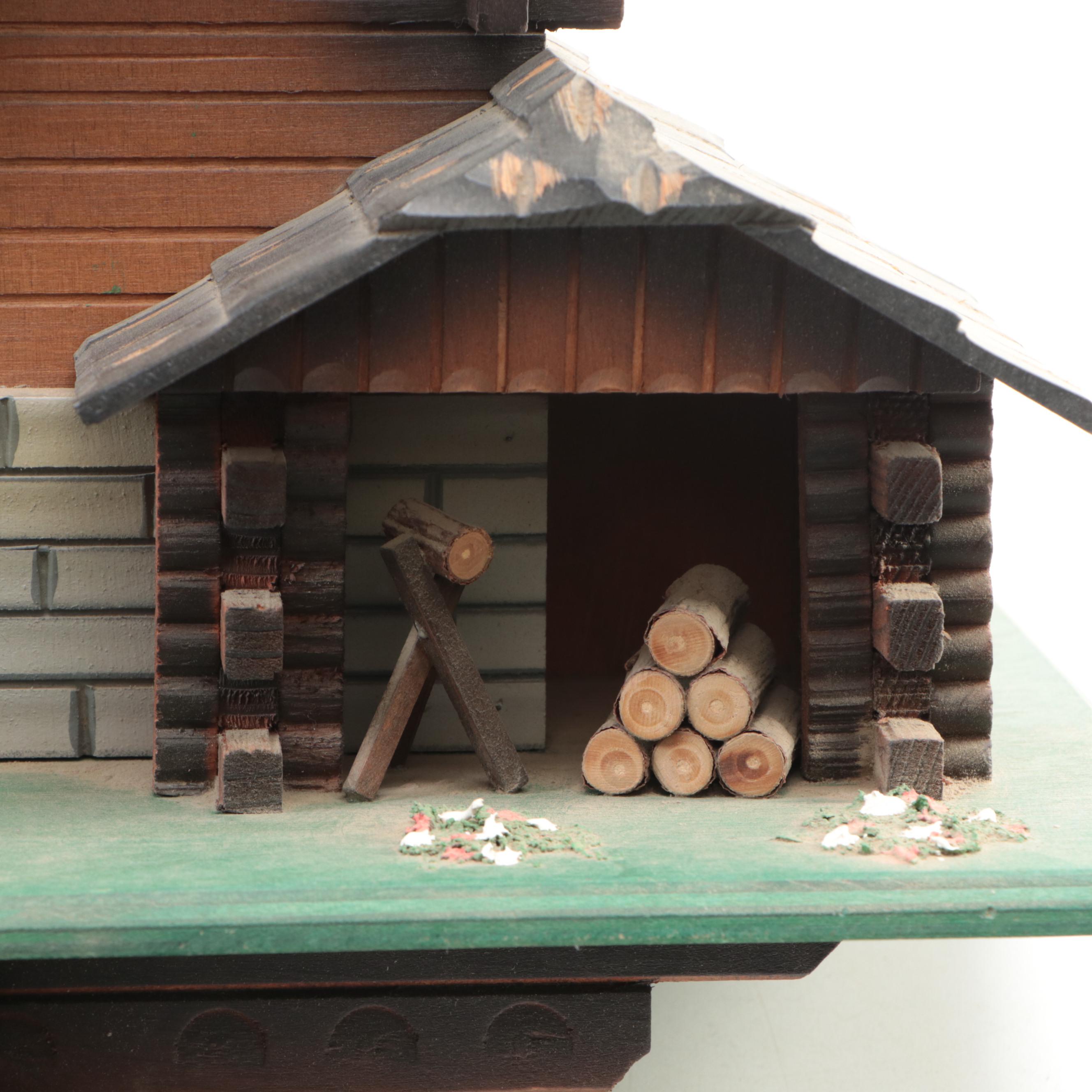 German Black Forest Chalet Style Wood Cuckoo Clock