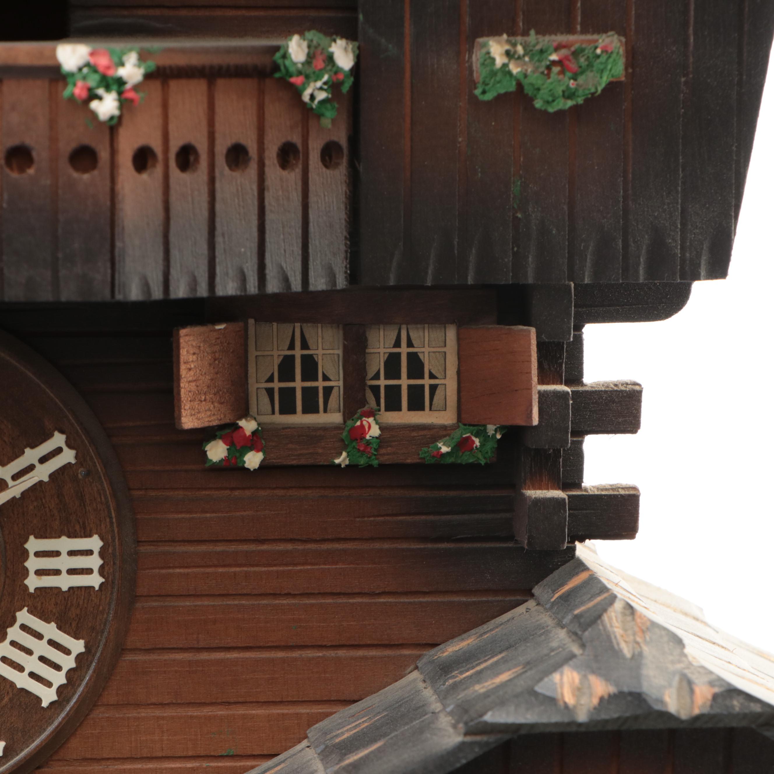 German Black Forest Chalet Style Wood Cuckoo Clock