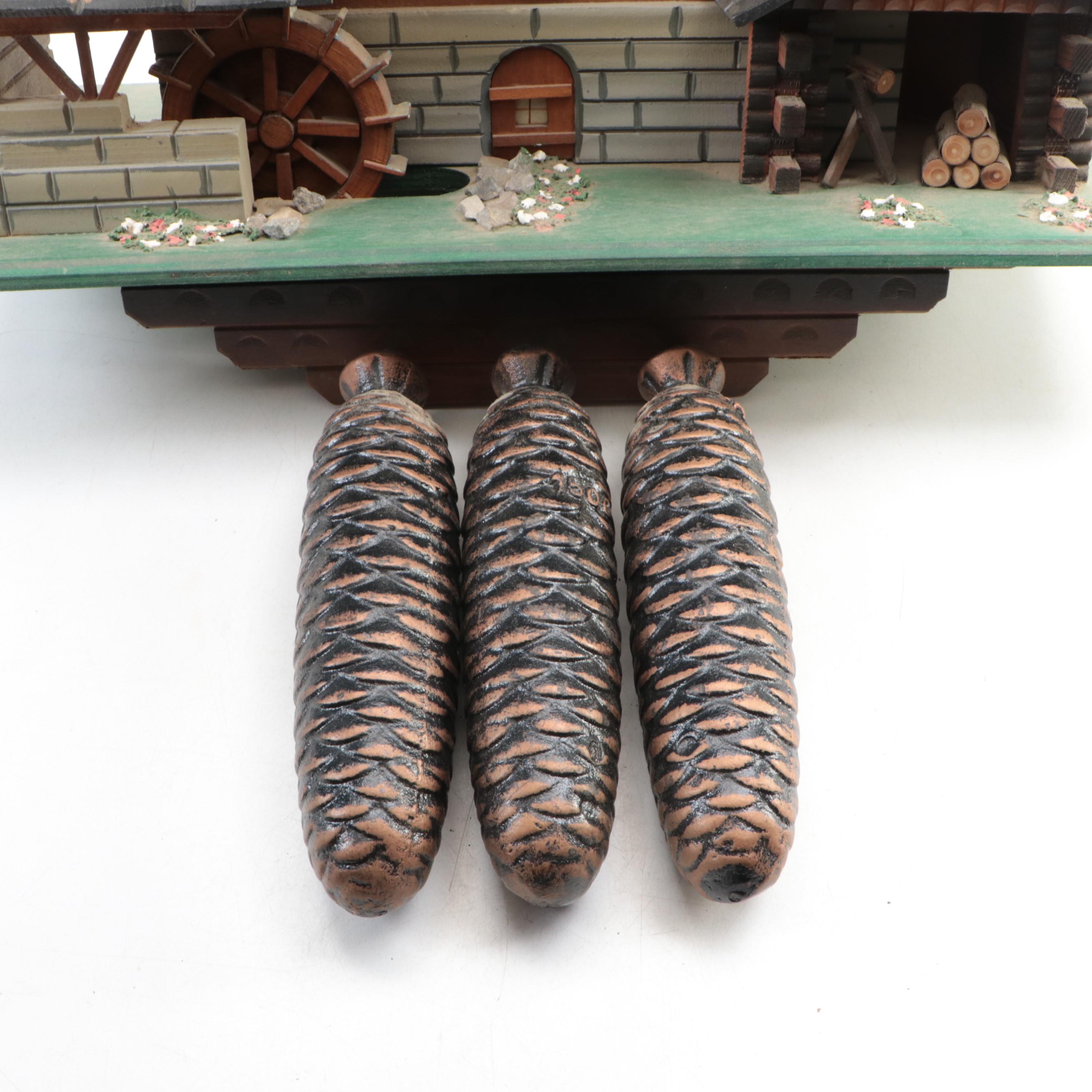 German Black Forest Chalet Style Wood Cuckoo Clock