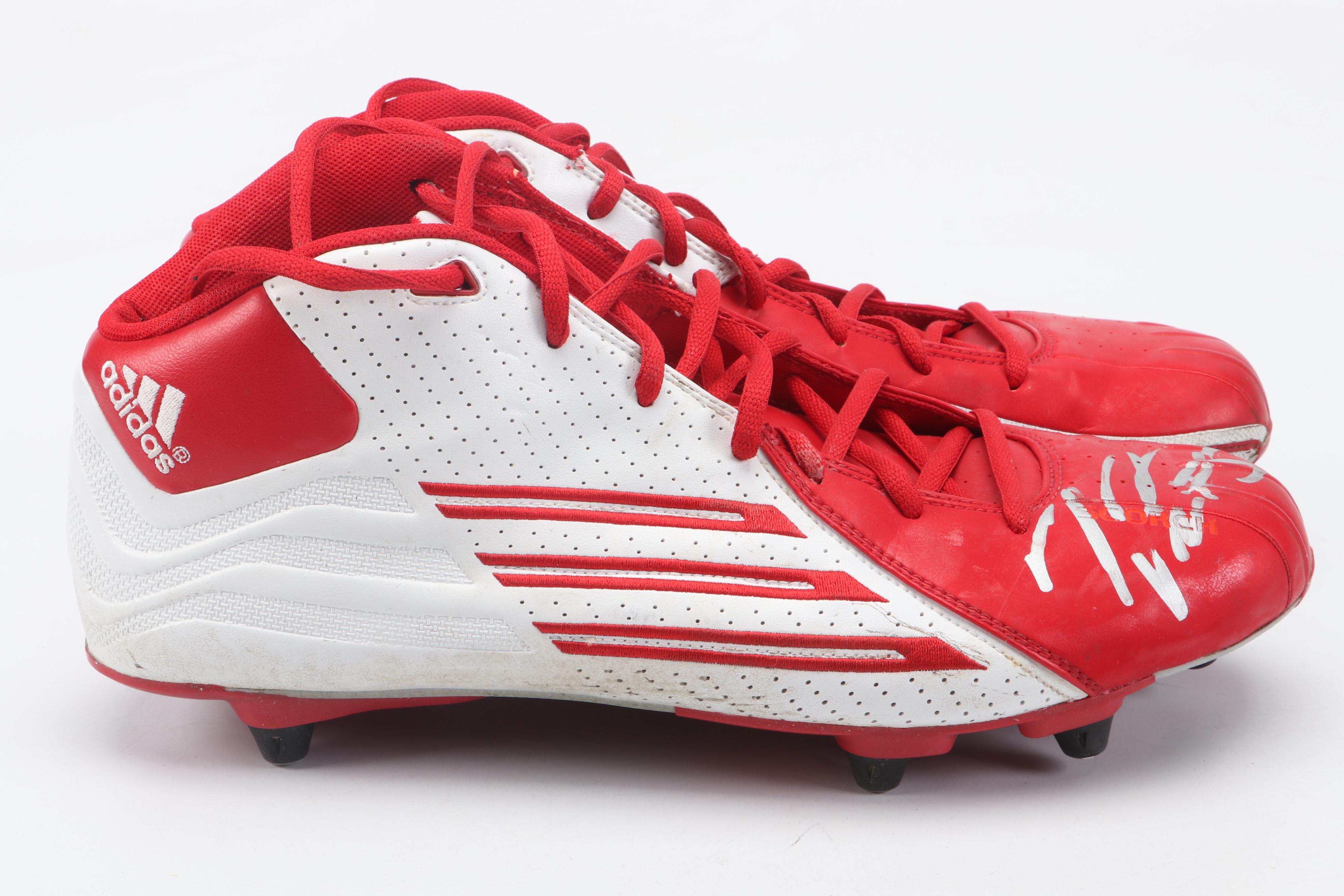 Marcus Vick Signed Elvis Dumervil Game Used Adidas Football Cleats