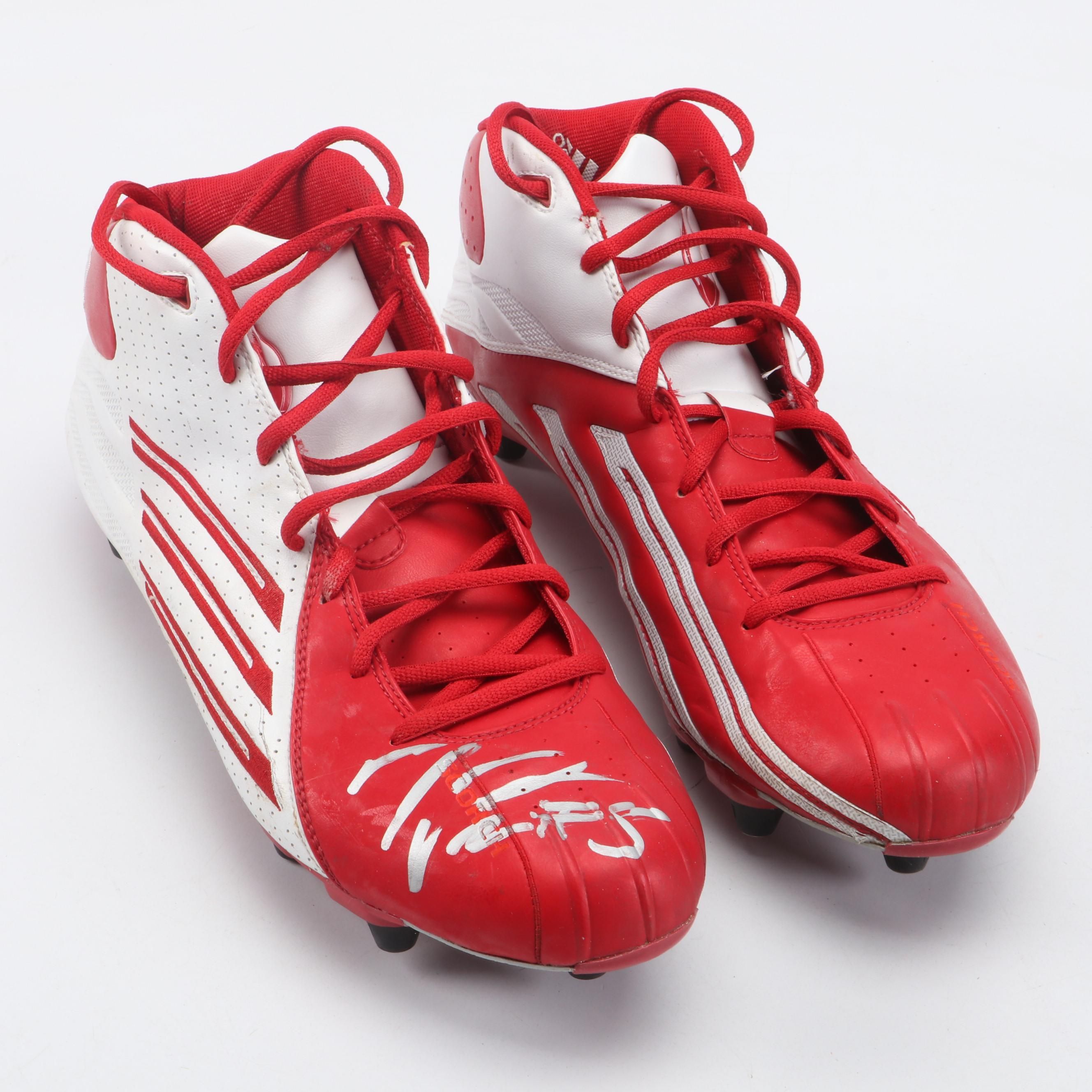 Marcus Vick Signed Elvis Dumervil Game Used Adidas Football Cleats
