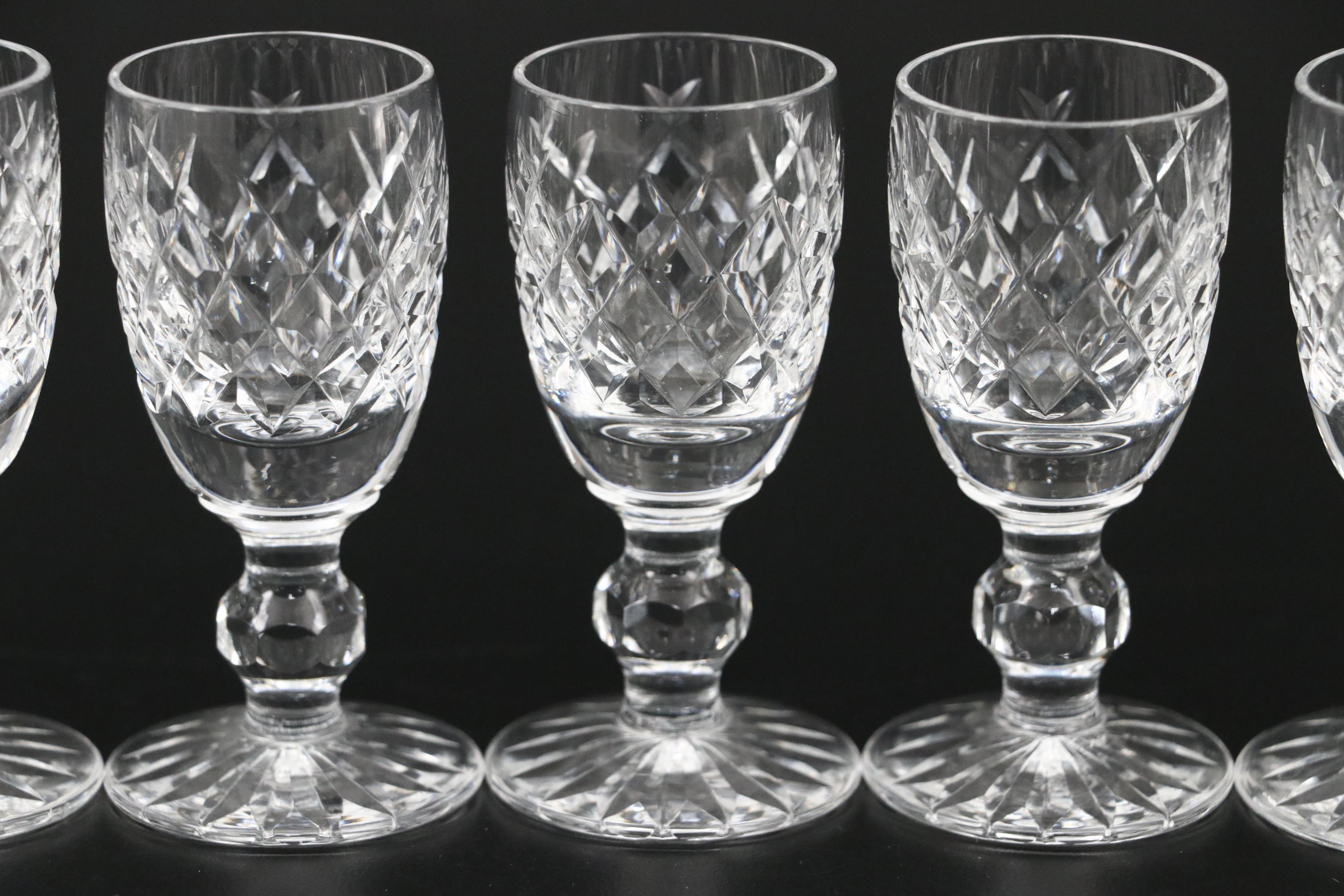 Waterford Crystal "Sherburne" Decanter and "Boyne" Port Wine Glasses