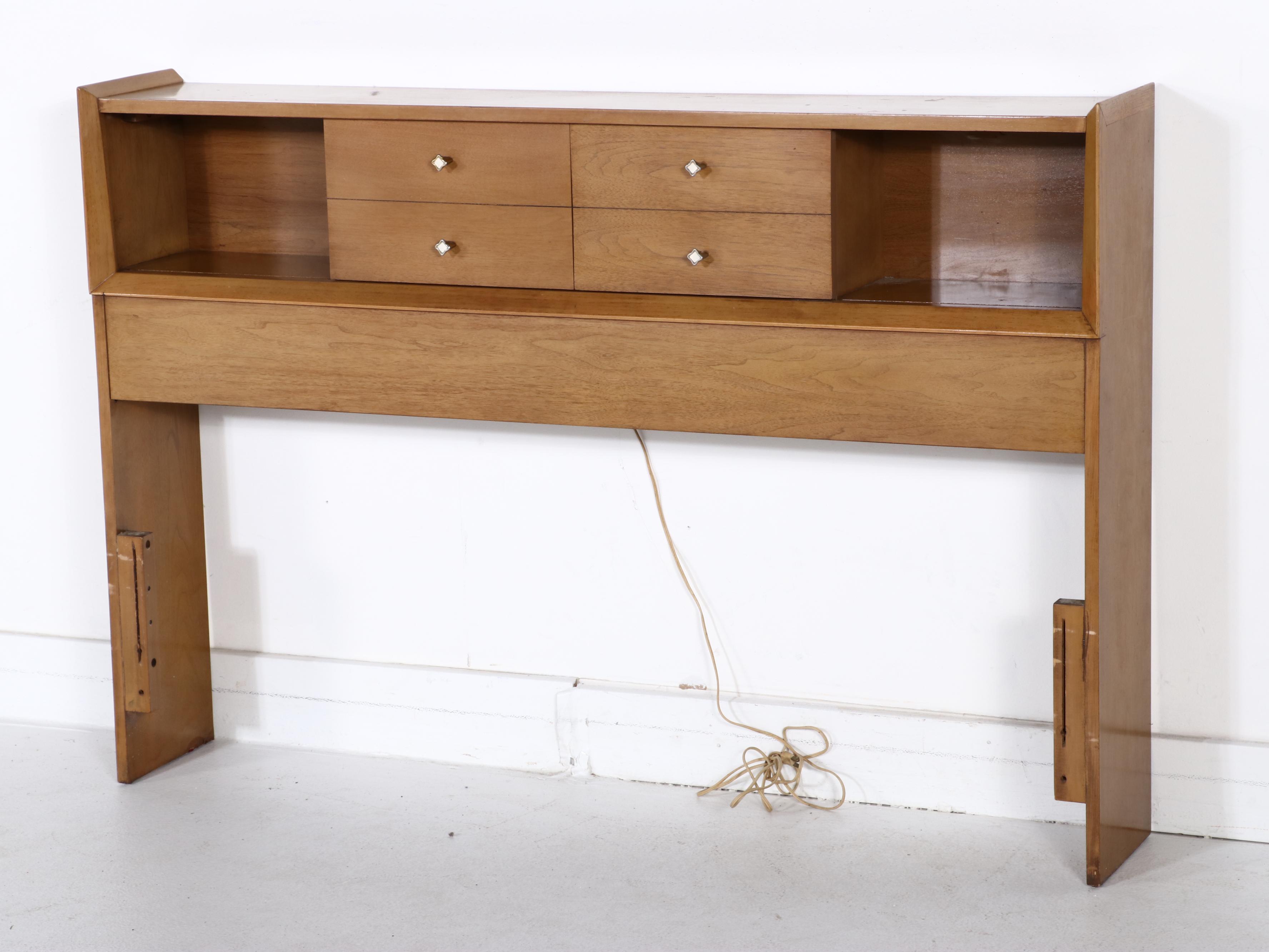 Kent-Coffey "The Auburn" Mid Century Modern Walnut and Pecan Full Size Headboard