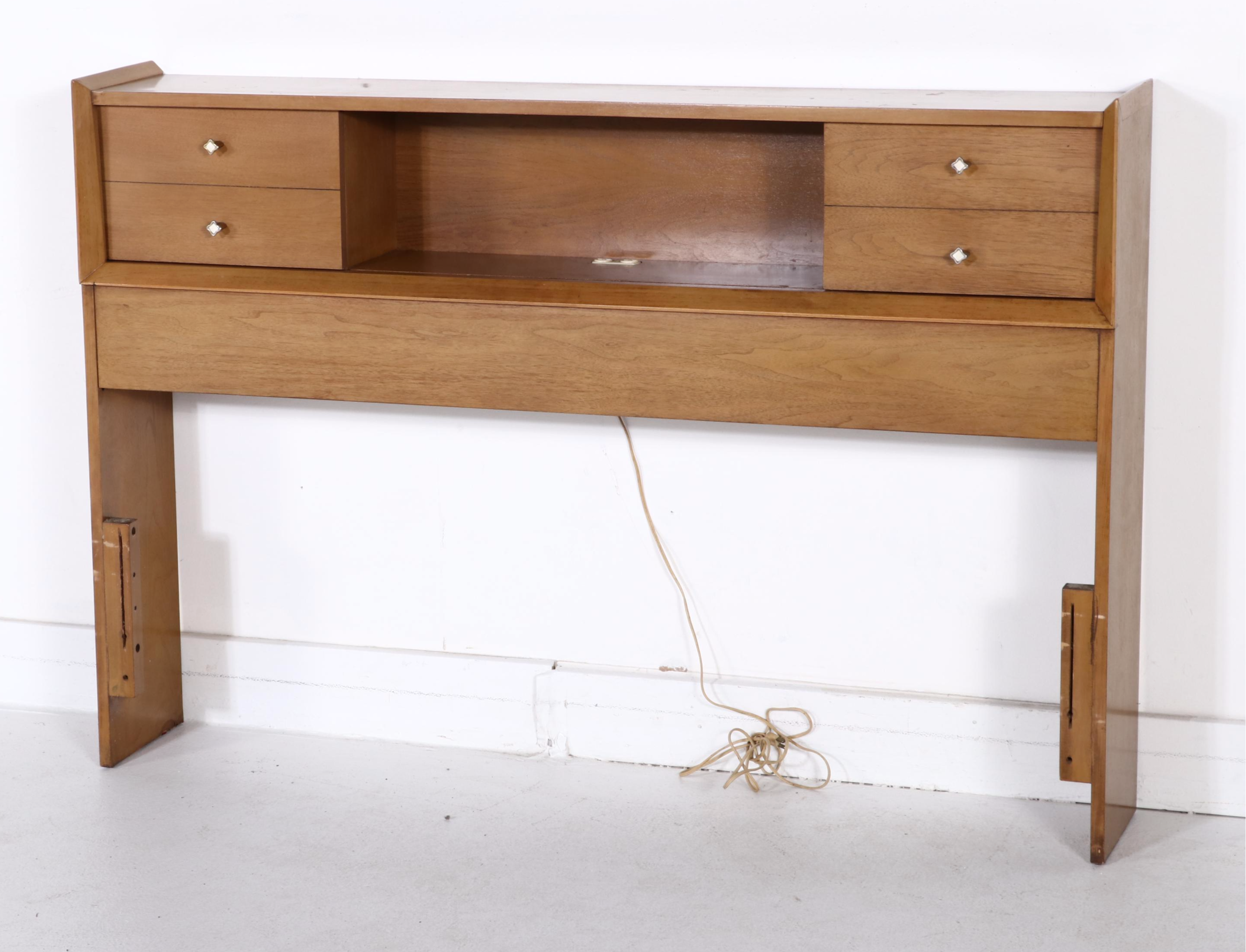 Kent-Coffey "The Auburn" Mid Century Modern Walnut and Pecan Full Size Headboard