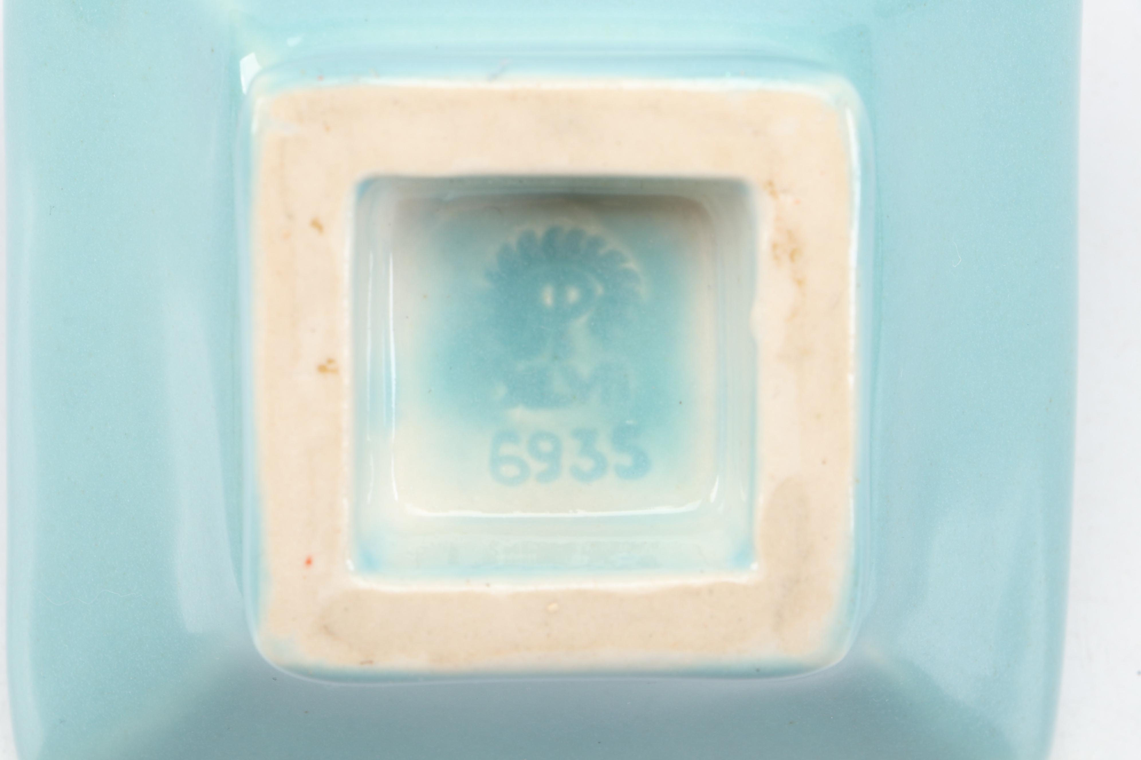 Rookwood Pottery Mid Century Modern Turquoise Glazed Candlesticks, 1947