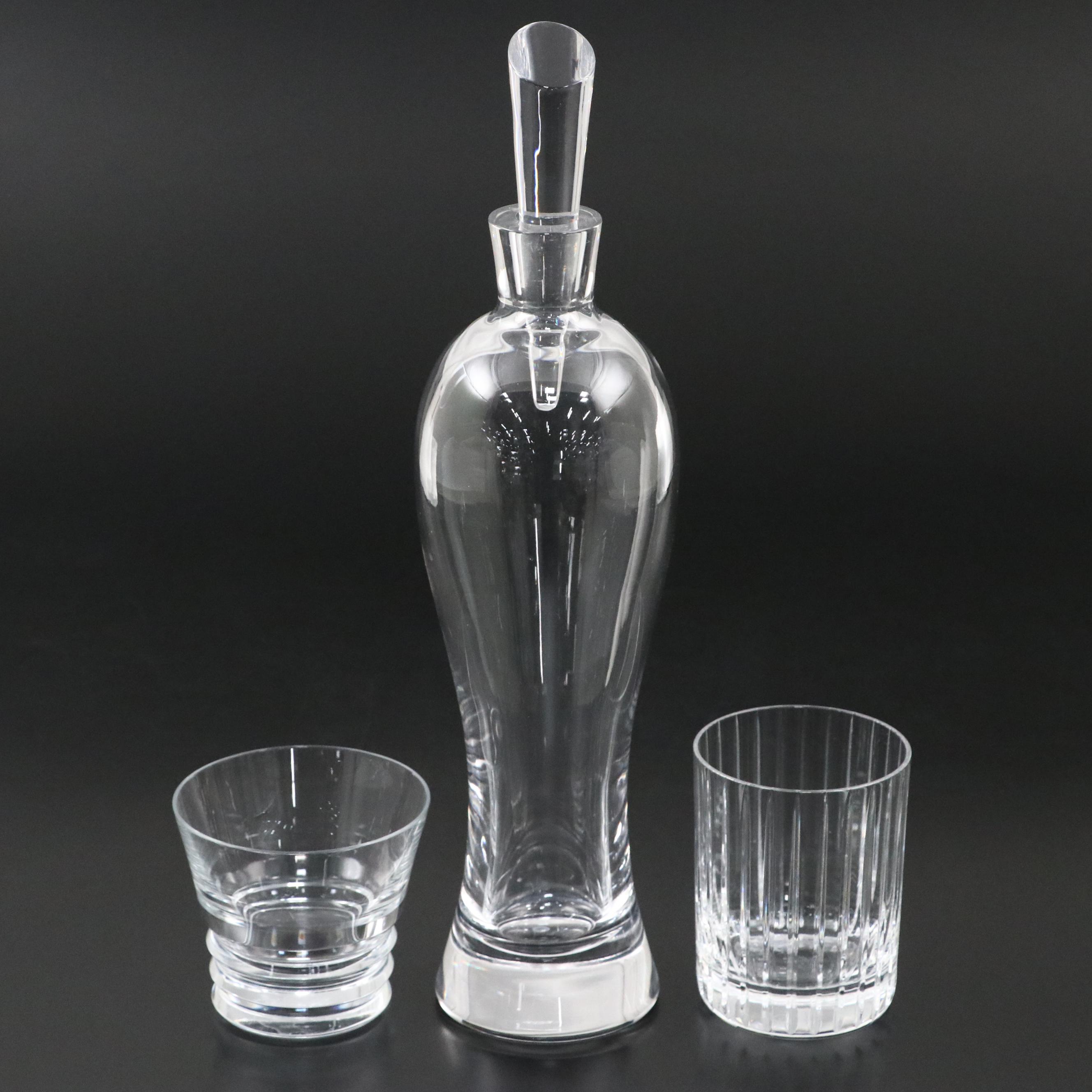 Baccarat Crystal "Harmonie" and "Vega" Glasses with Christofle Decanter