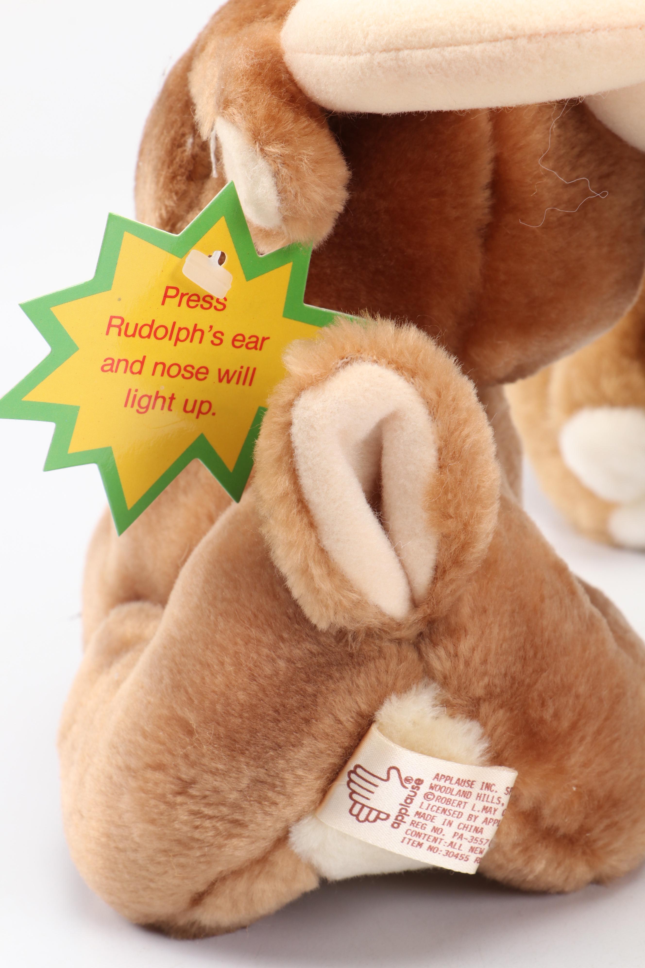 Applause Rudolph Plush Figures with Disney Bambi Plush