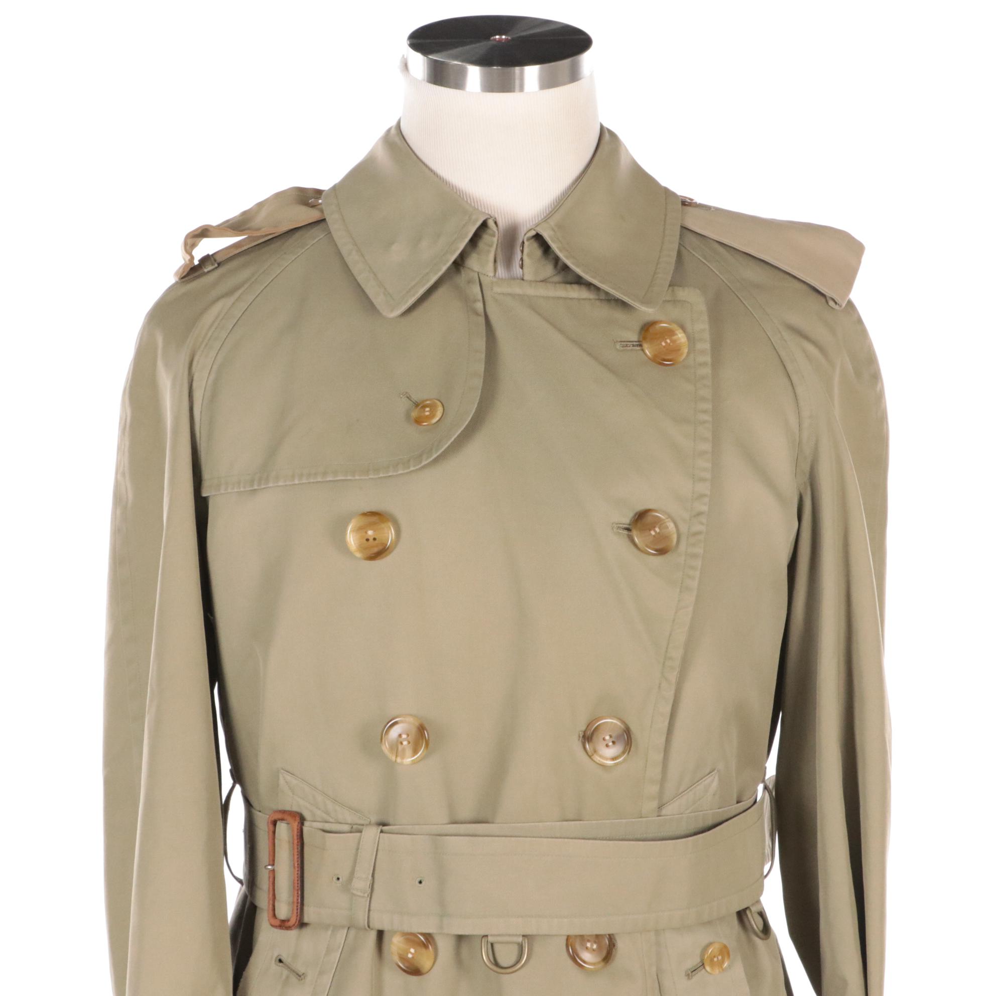 Men's Burberrys Double-Breasted Trench Coat with Detachable Nova Check Lining