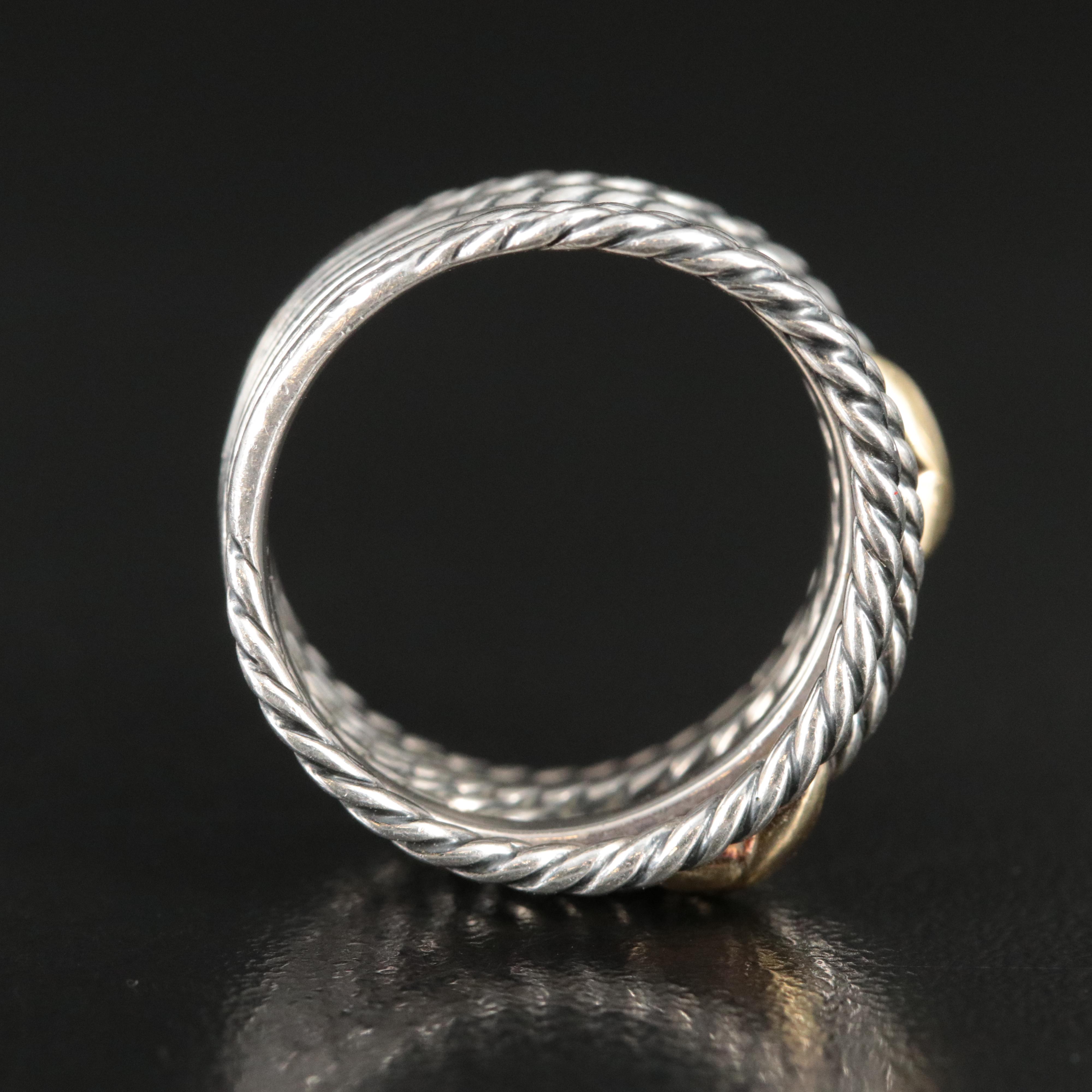 David Yurman Double X Sterling 18K Crossover Ring