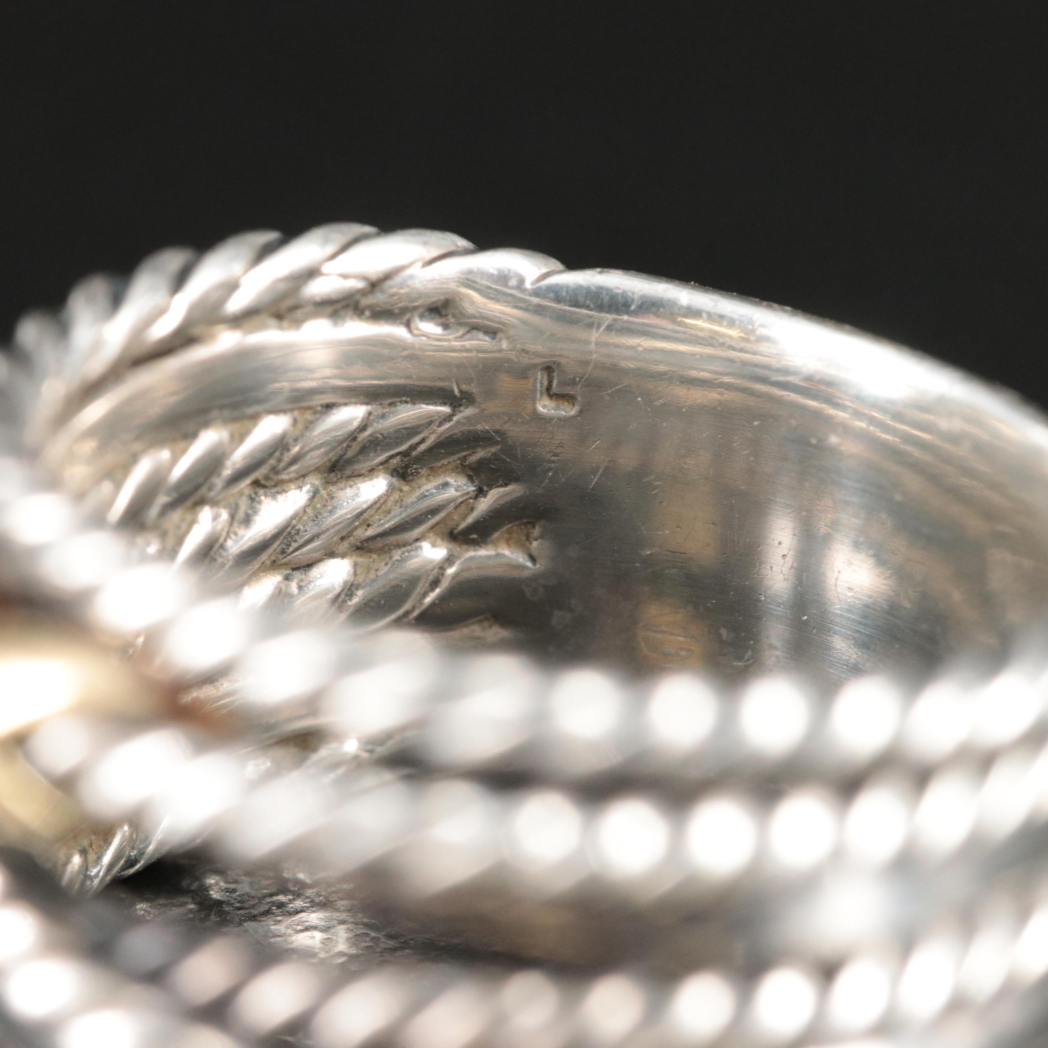 David Yurman Double X Sterling 18K Crossover Ring