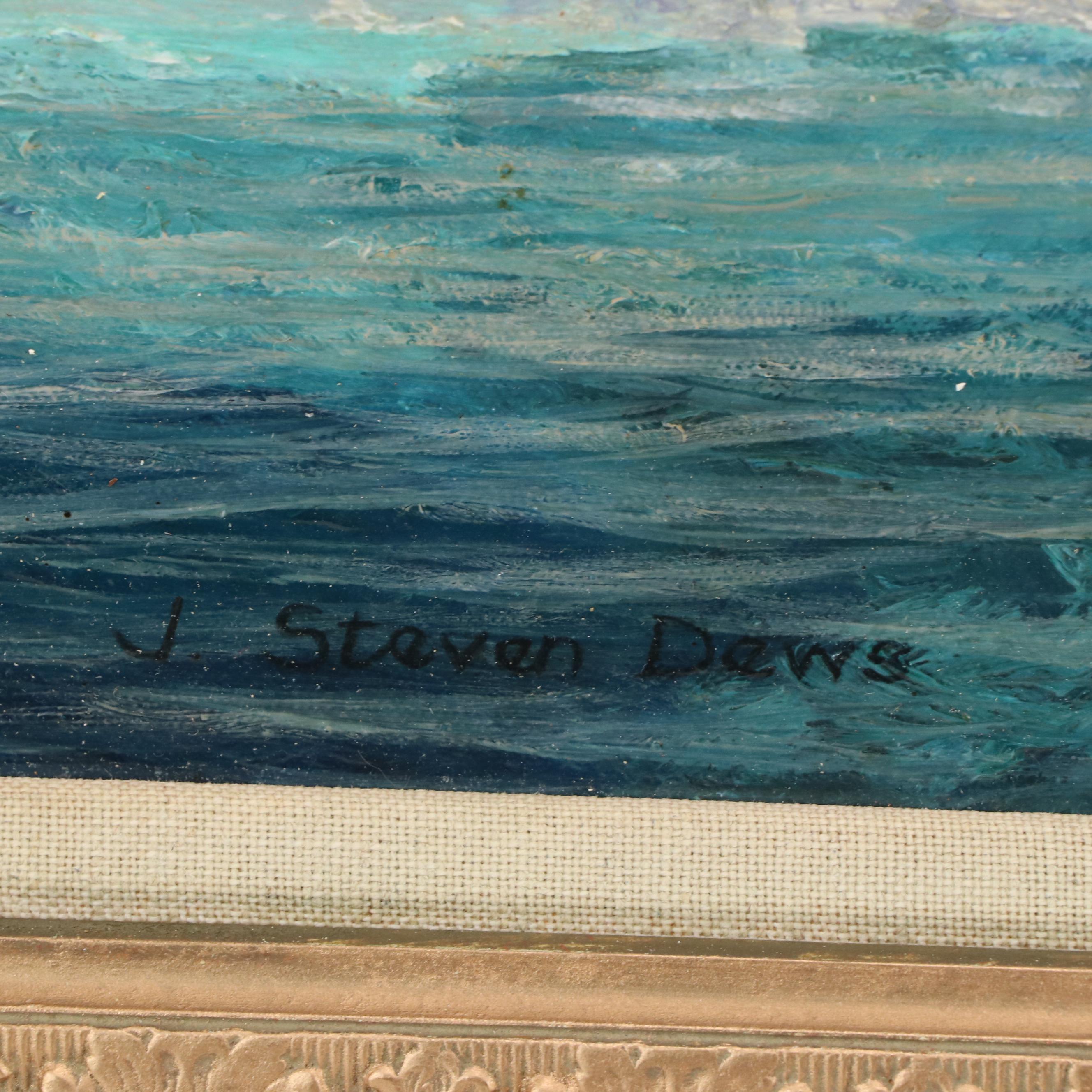 John Steven Dews Maritime Oil Painting "The Hull Whaler's Ship, Isabella"