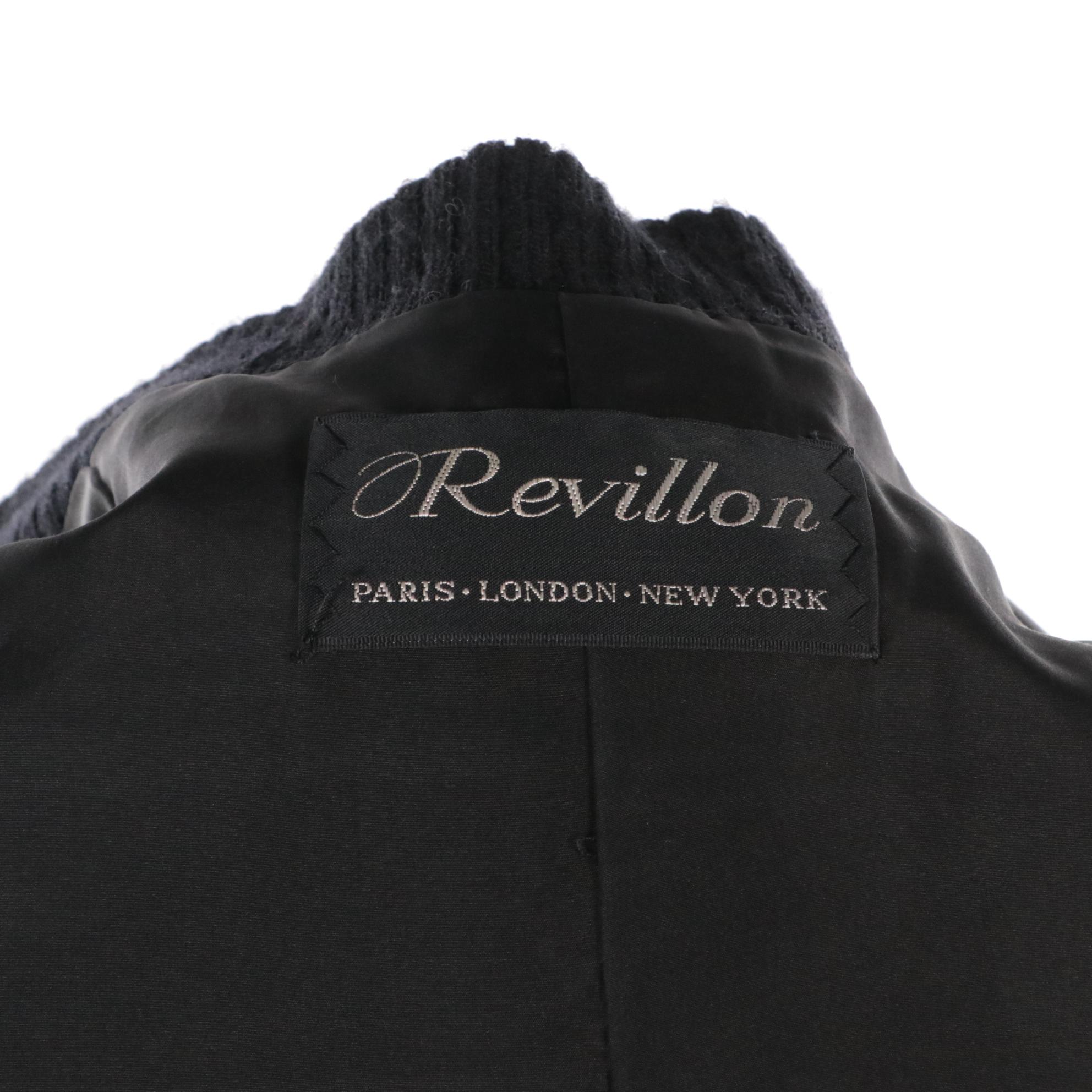 Revillon Mink Fur and Black Knit Button-Front Jacket