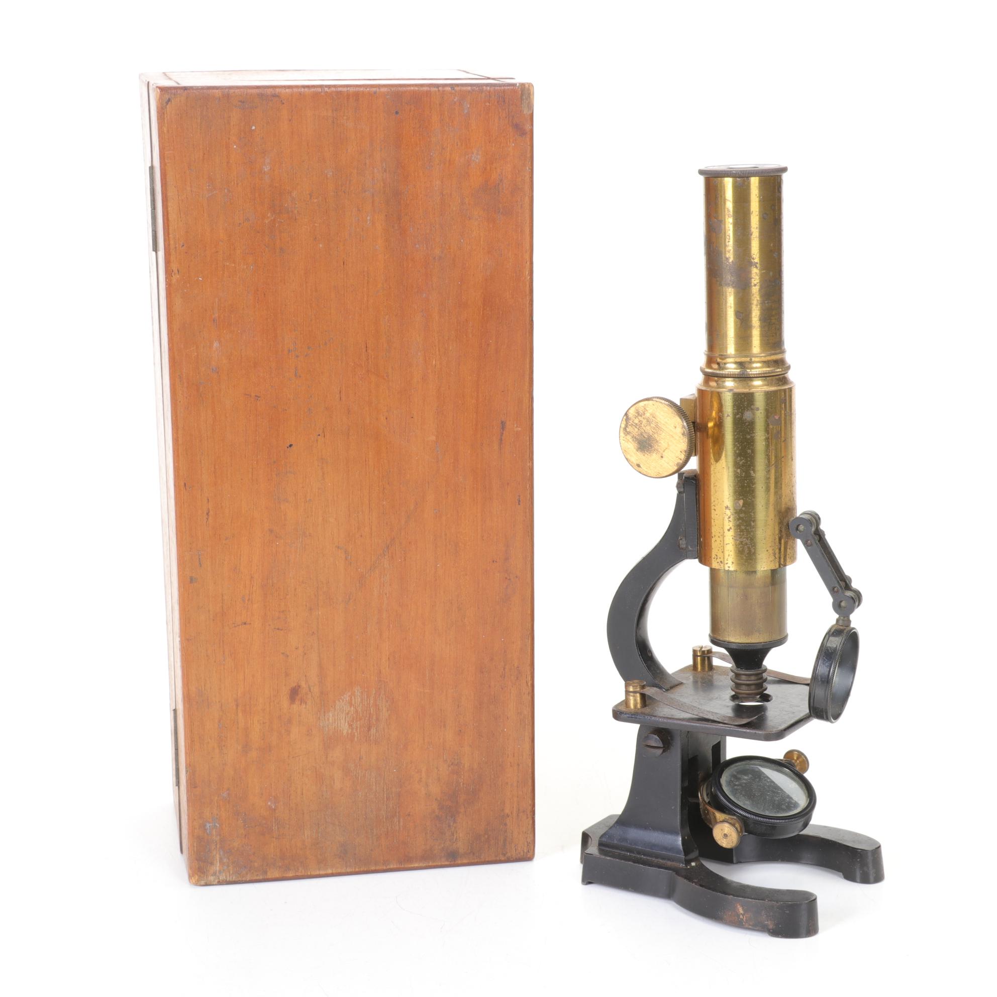 Student's Microscope and Case, Early 20th Century