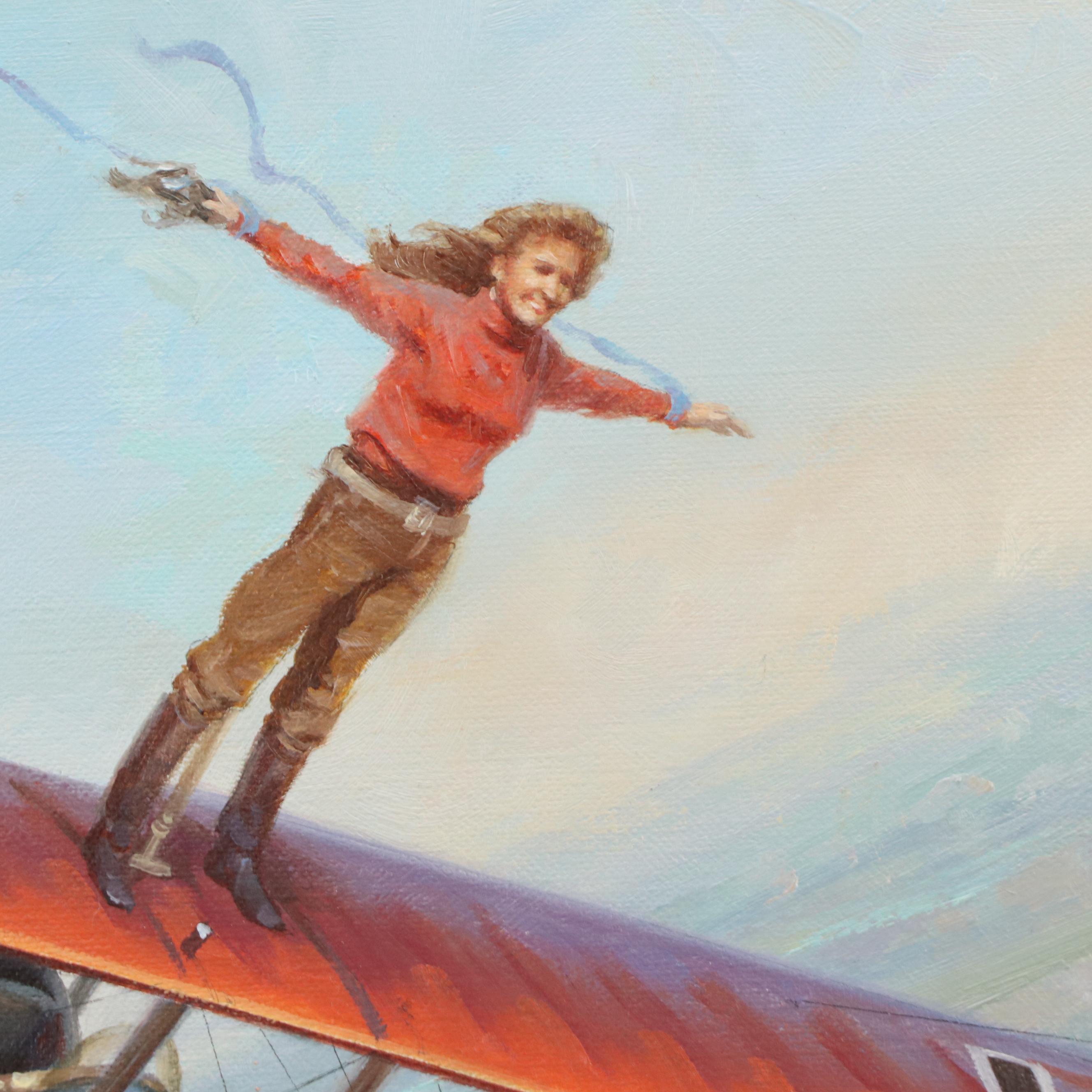 Roy Grinnell Oil Illustration Painting of Wing Walker