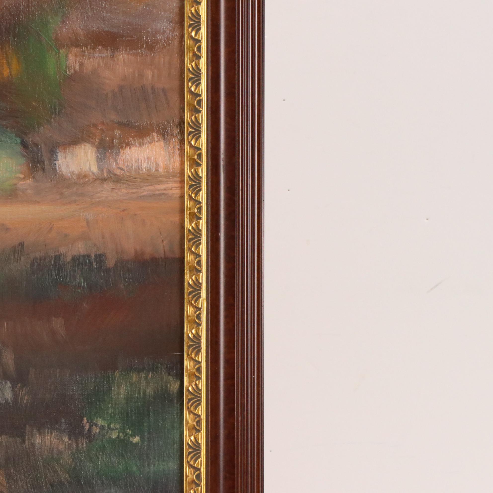 Impressionist Style Landscape Oil Painting After Kenney Mencher