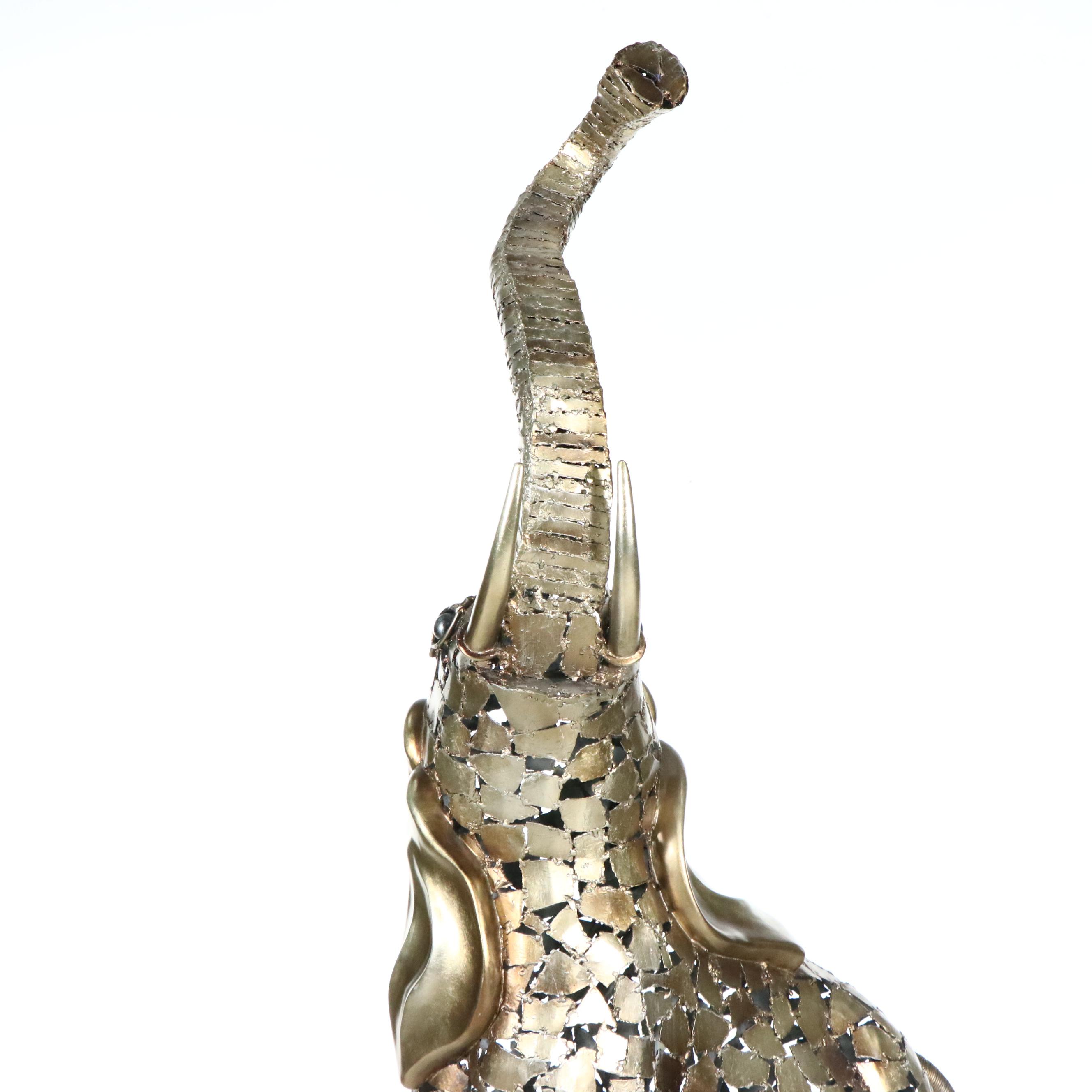 Painted Welded Steel Elephant Sculpture