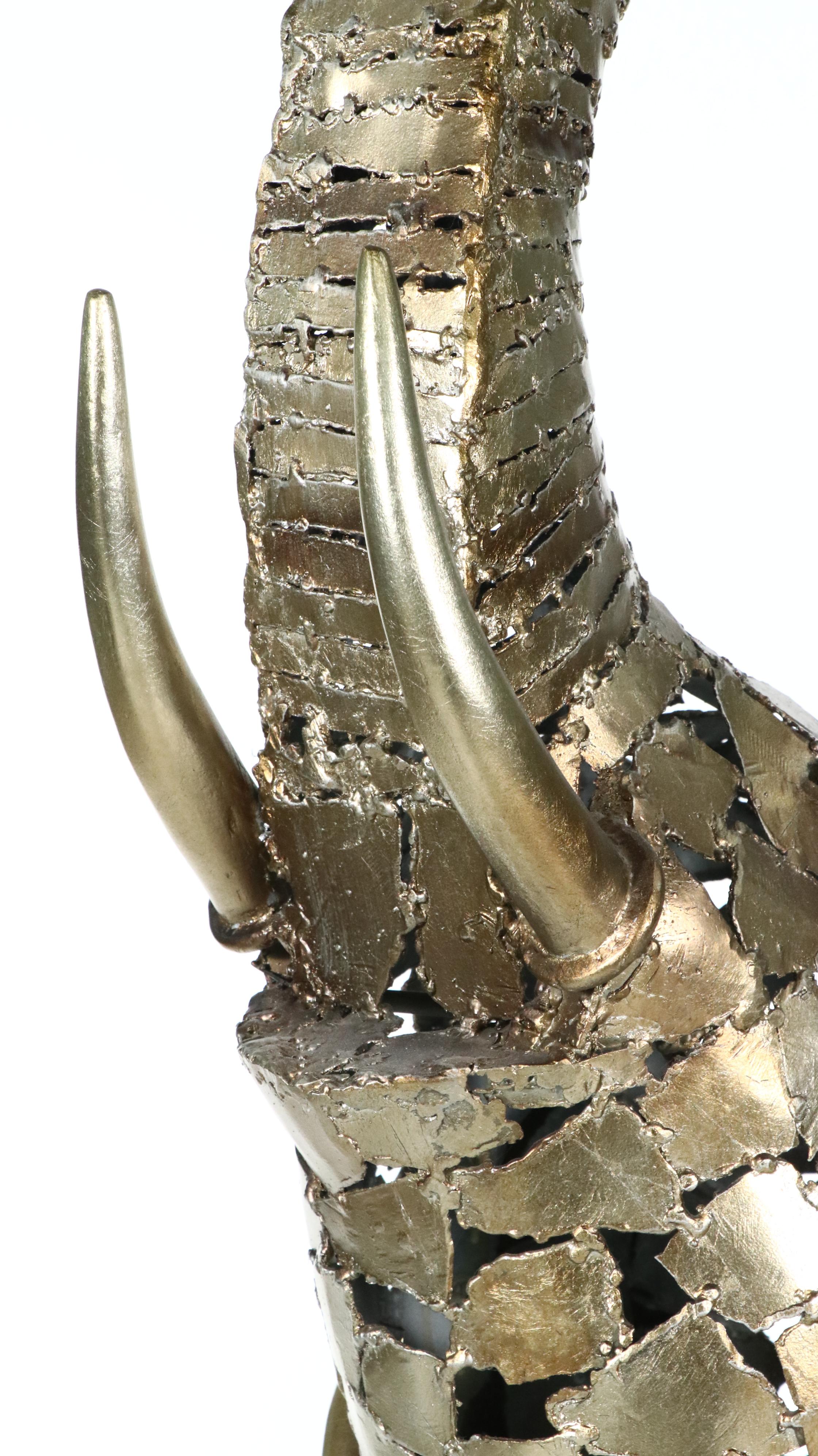 Painted Welded Steel Elephant Sculpture