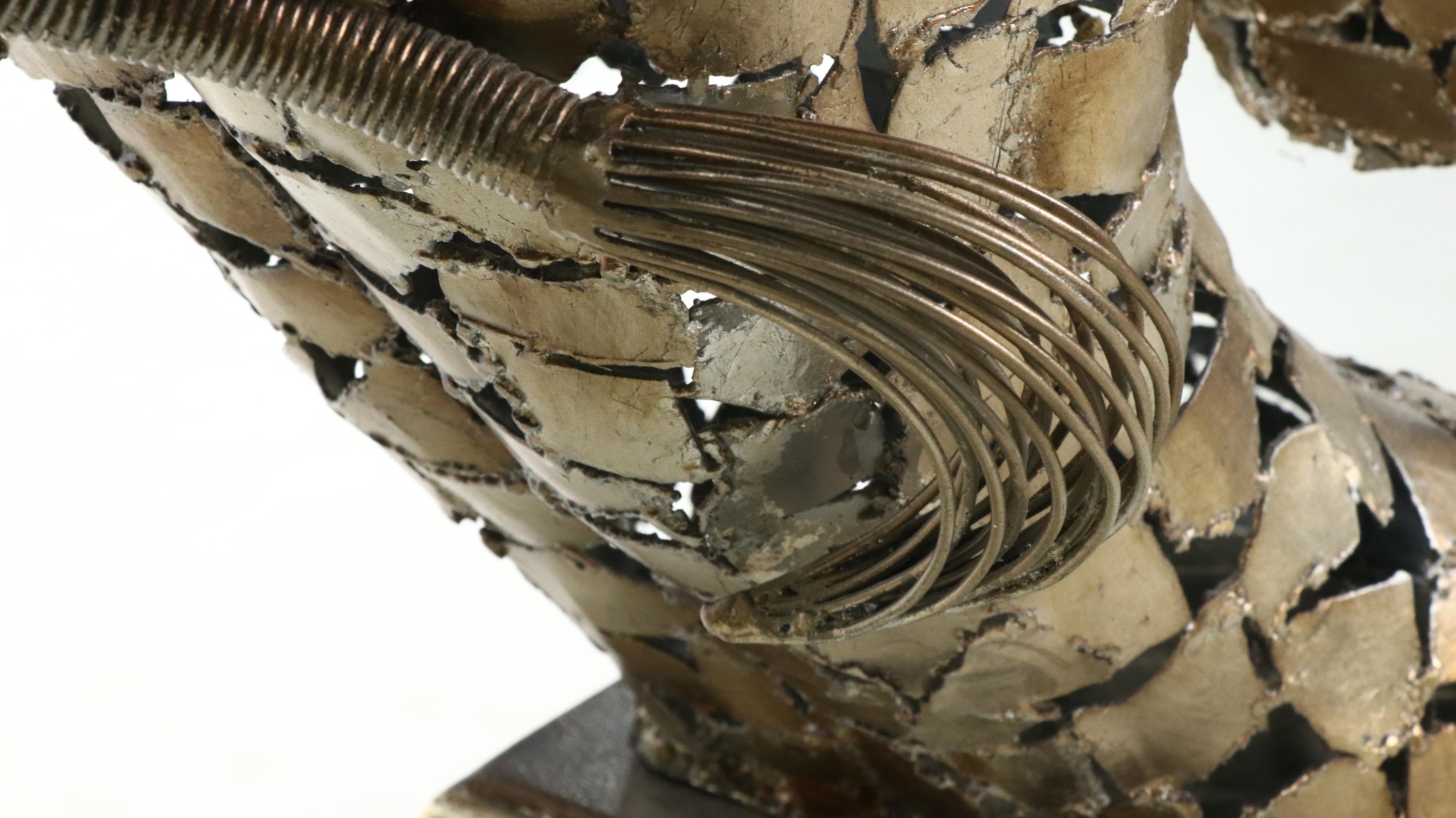 Painted Welded Steel Elephant Sculpture