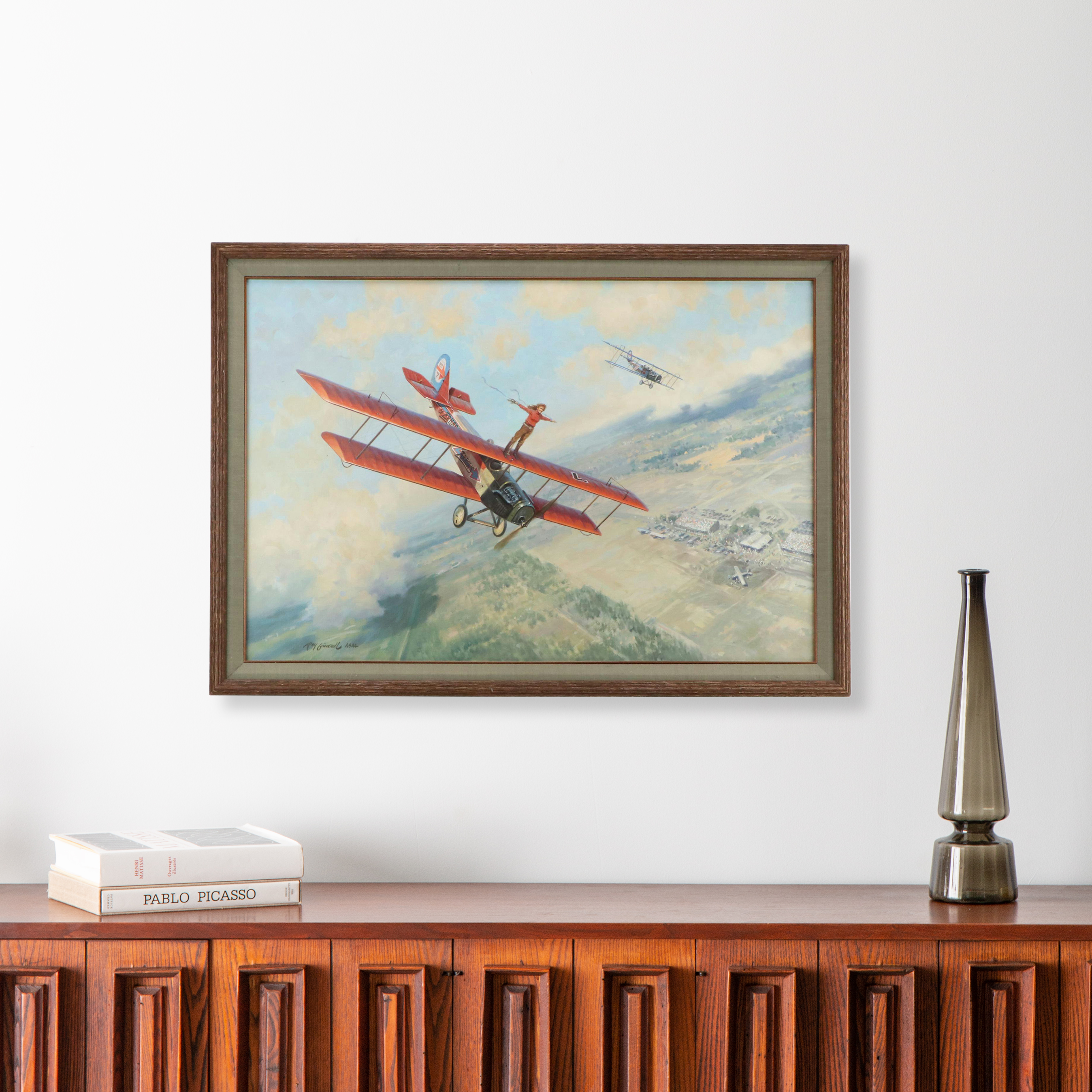 Roy Grinnell Oil Illustration Painting of Wing Walker