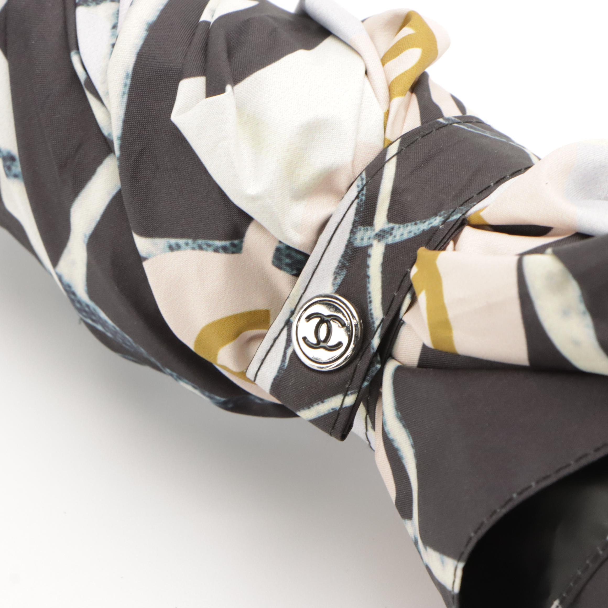 Chanel CC Printed Umbrella with Flashlight Handle