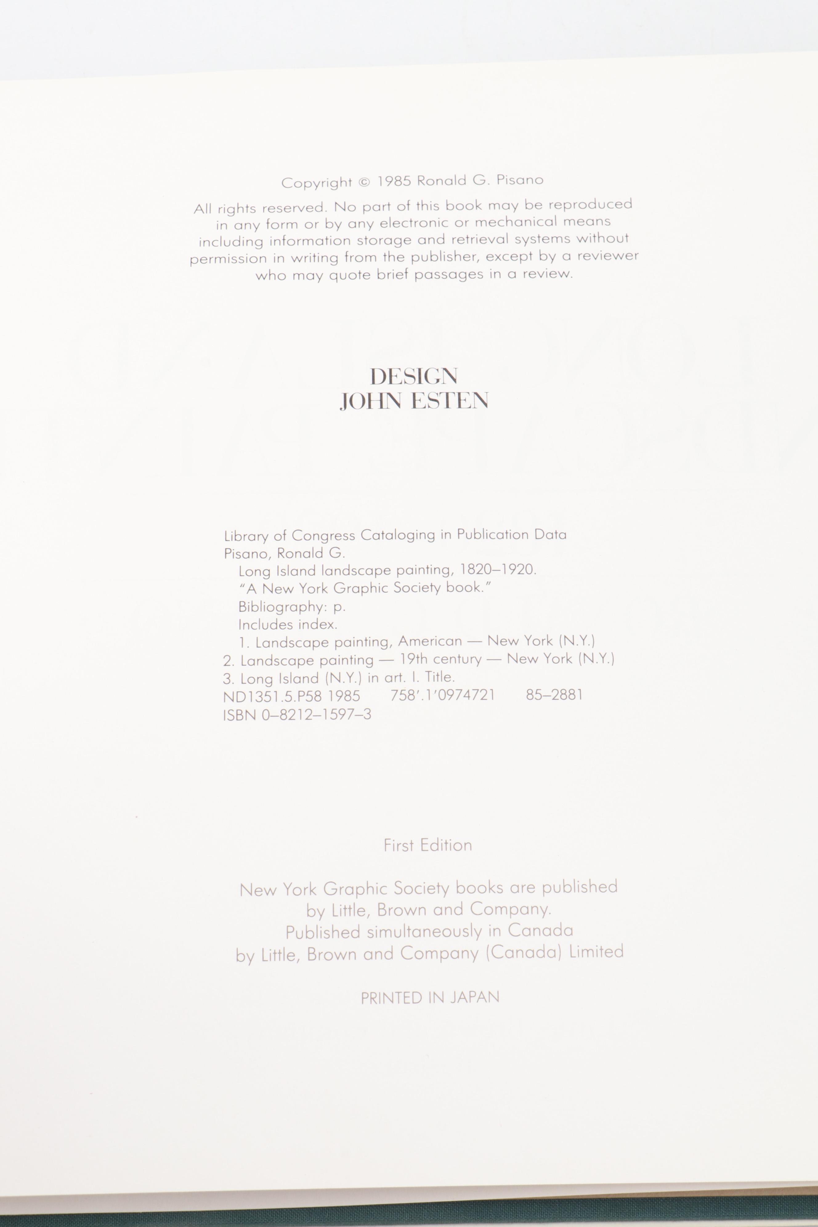 First Edition "Long Island Land Scape Painting" by Ronald G. Pisano and More