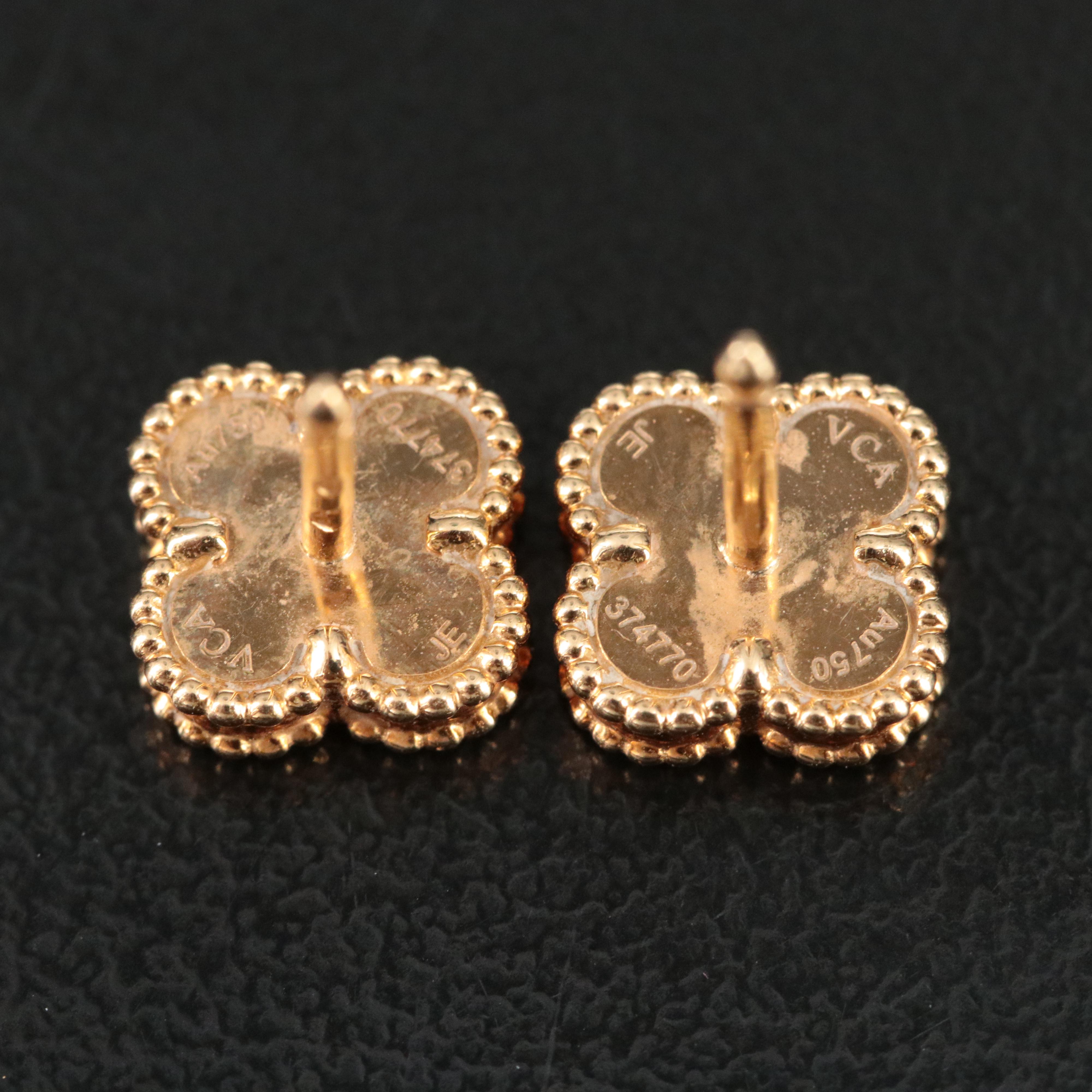 Van Cleef & Arpels Vintage Alhambra 18K Black Onyx Earrings