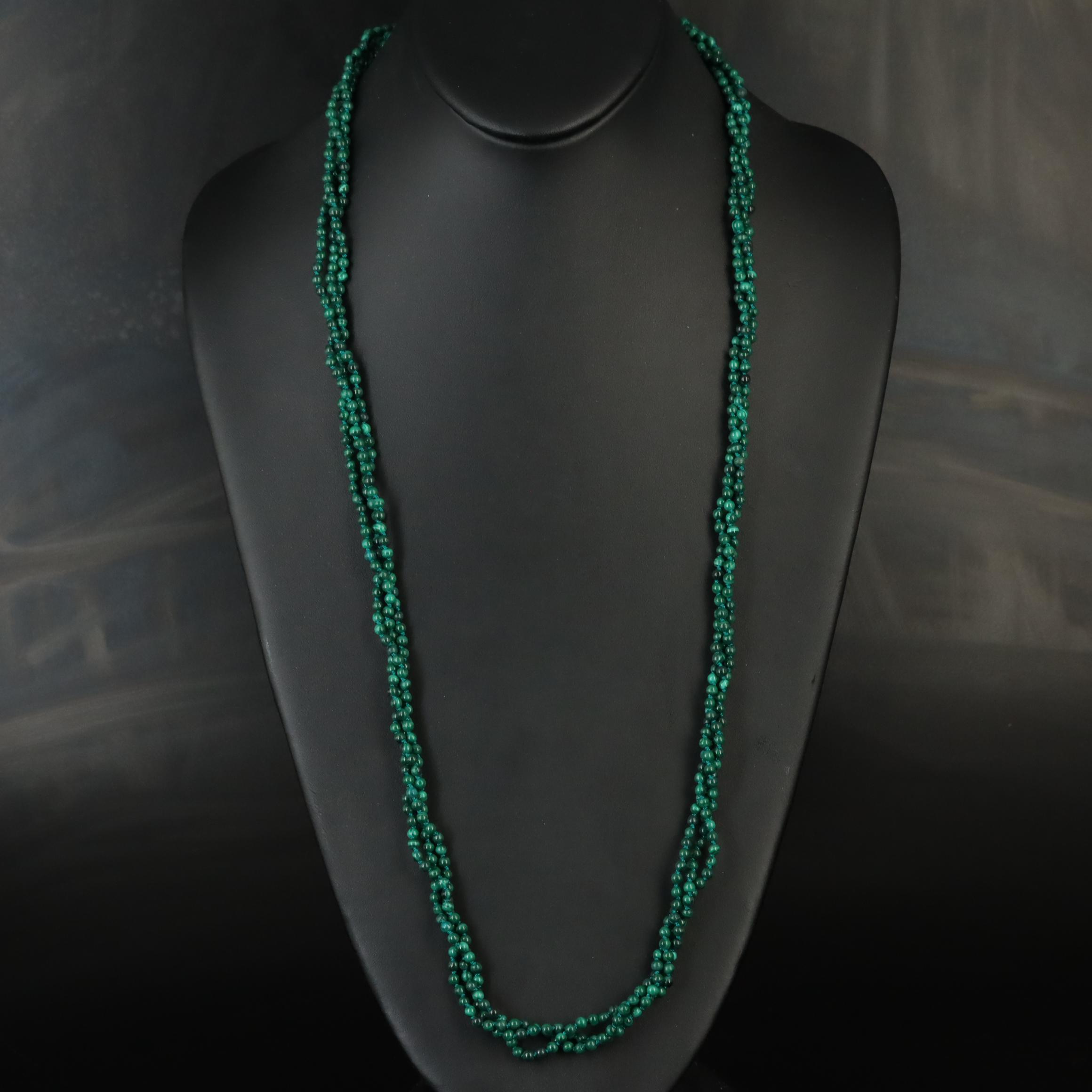 Sheryl Lowe Sterling Malachite Multi-Strand Necklace