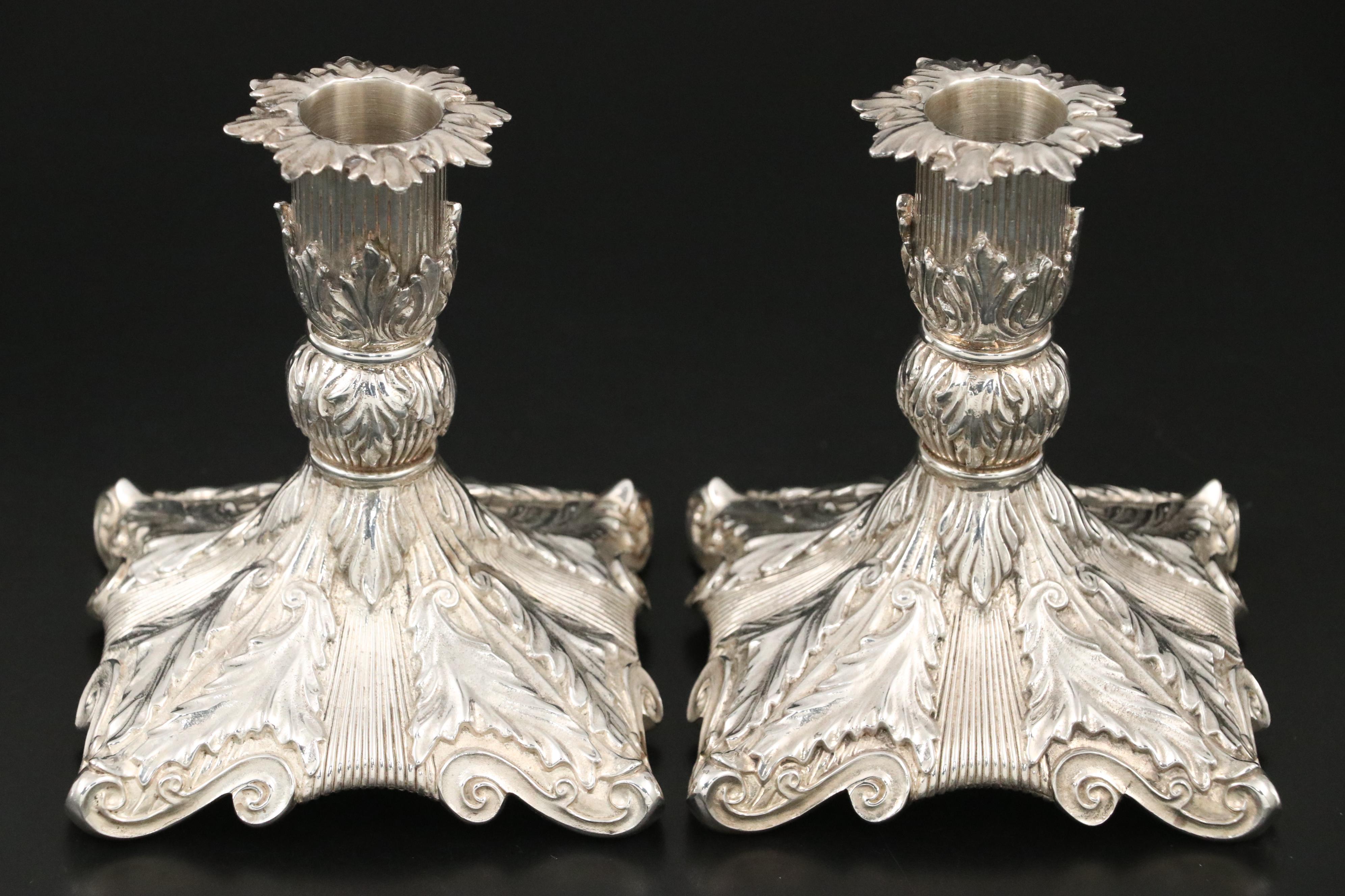 Christofle Silver Plate Candleholders and Cocktail Glasses