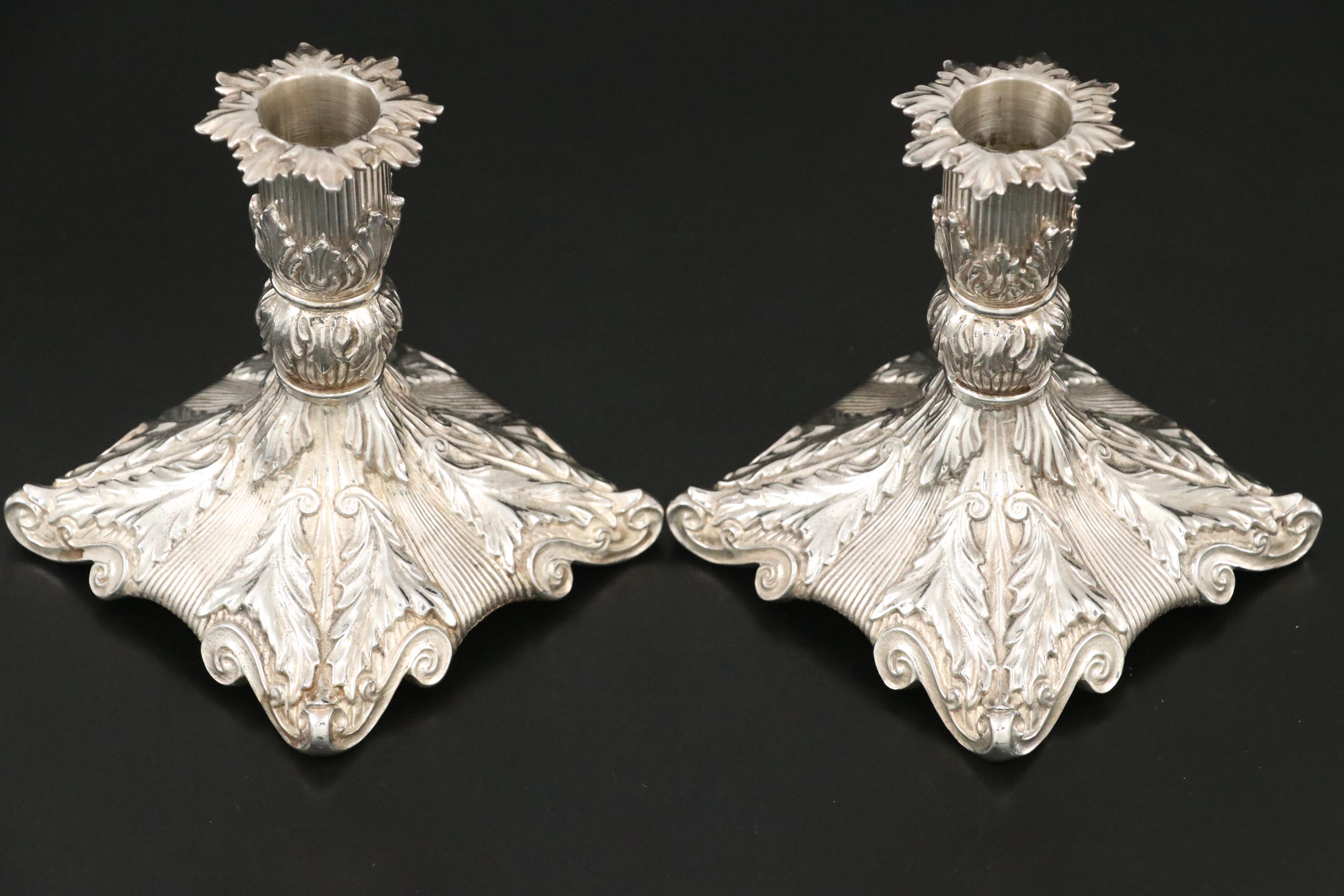 Christofle Silver Plate Candleholders and Cocktail Glasses