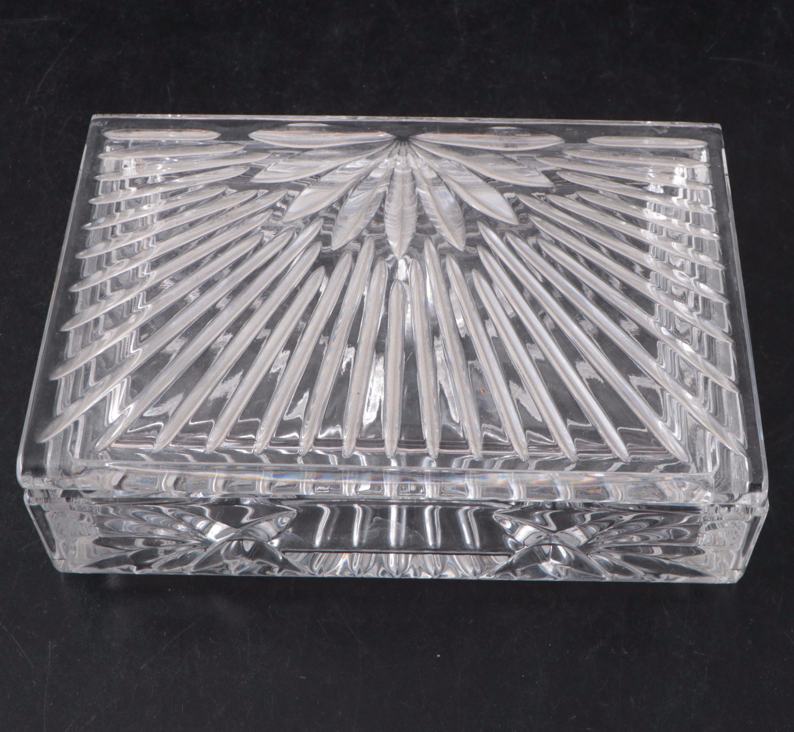 Waterford Crystal Box, Pin Dish, Clocks and Other Oval Bowl