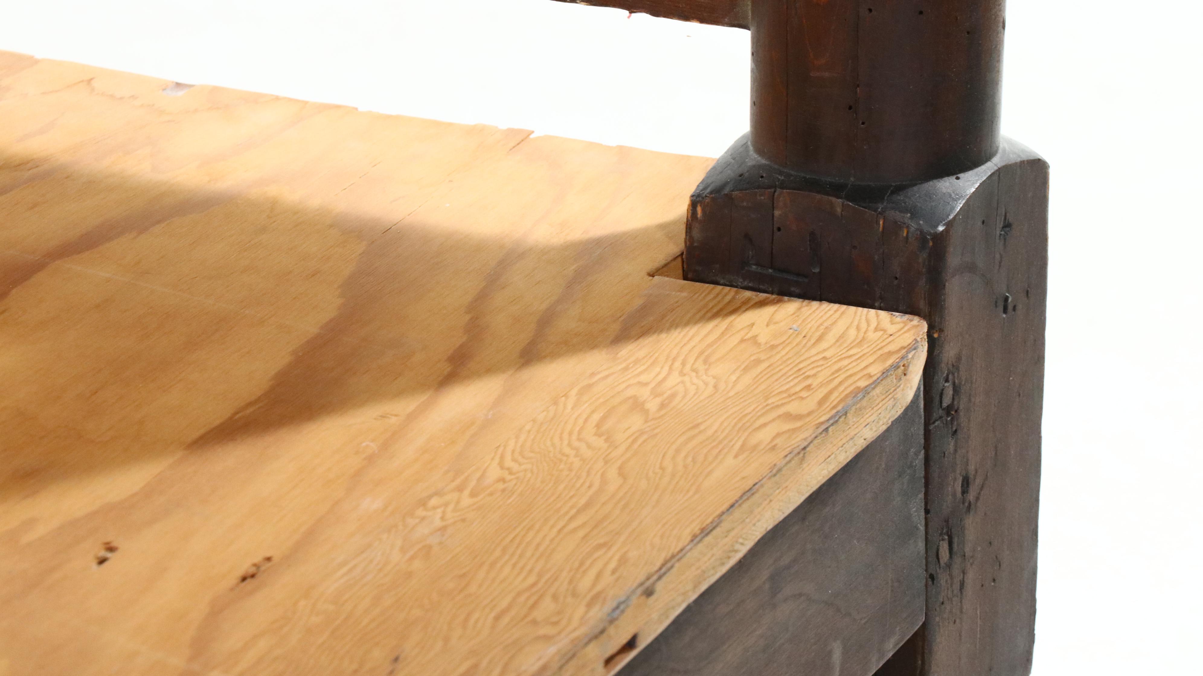 1850s American Federal Style Rope Bed Frame with Wooden Mattress Platform