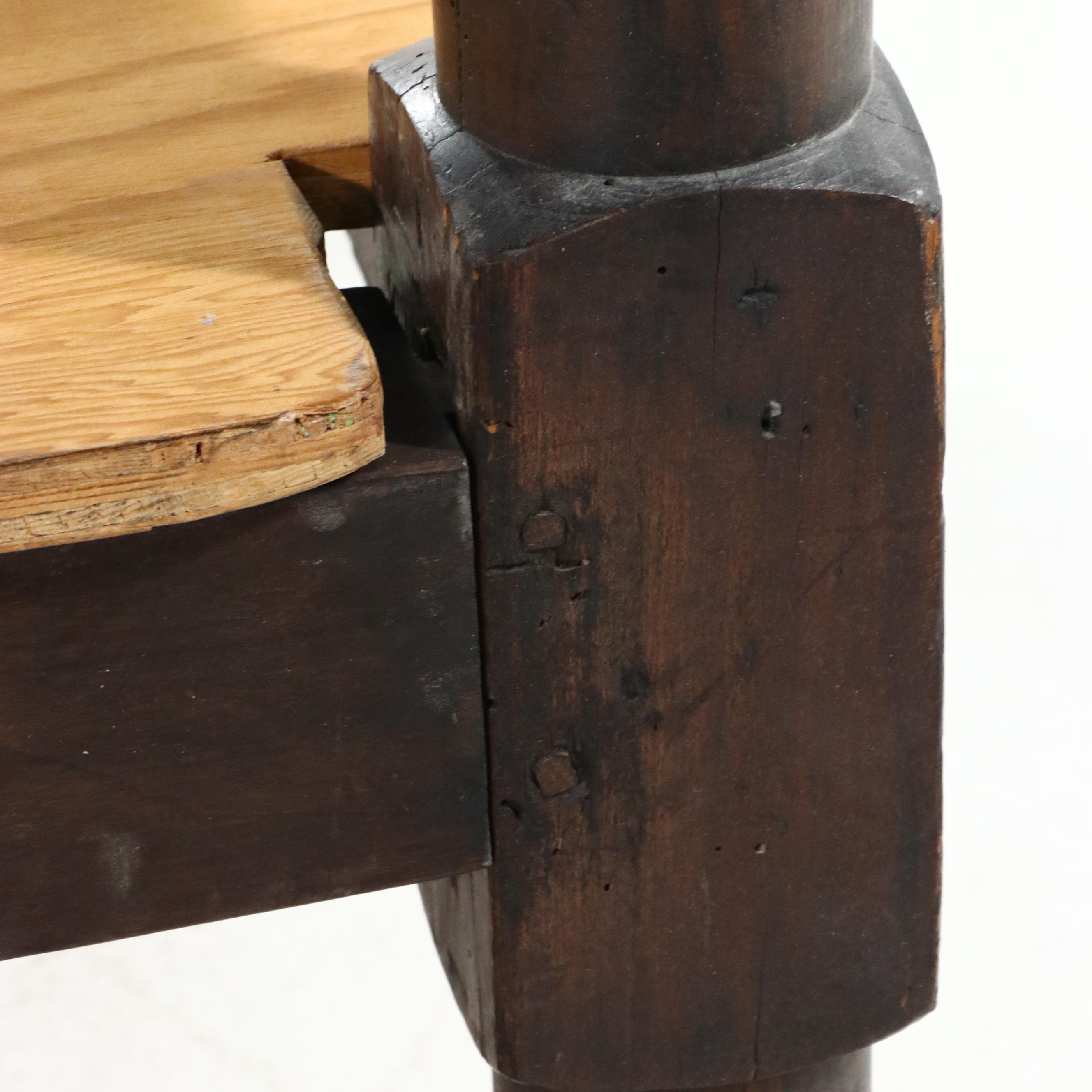 1850s American Federal Style Rope Bed Frame with Wooden Mattress Platform