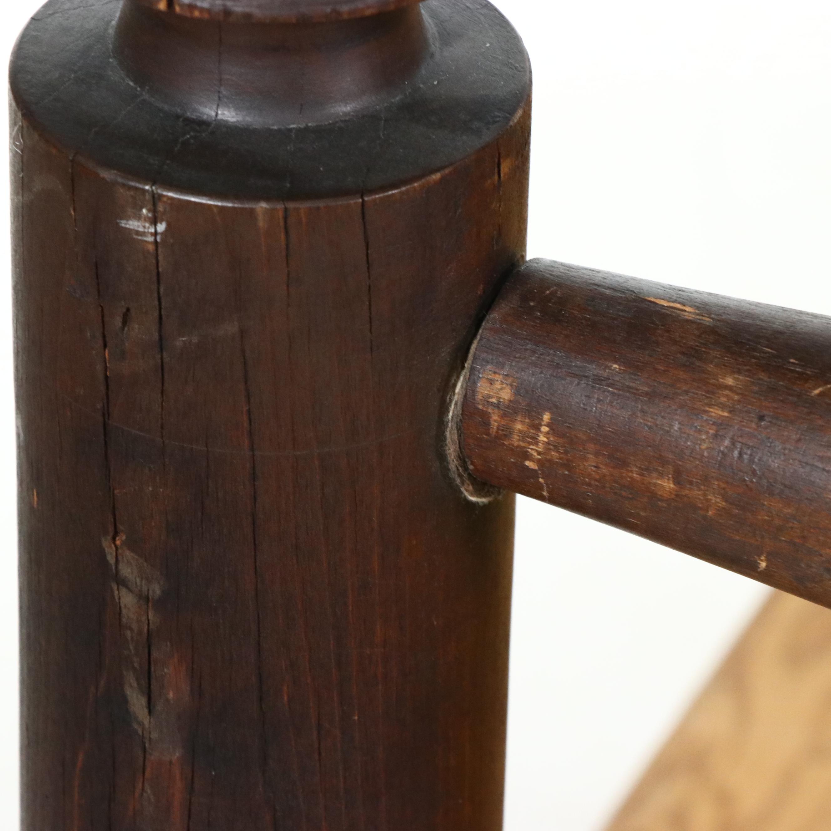 1850s American Federal Style Rope Bed Frame with Wooden Mattress Platform